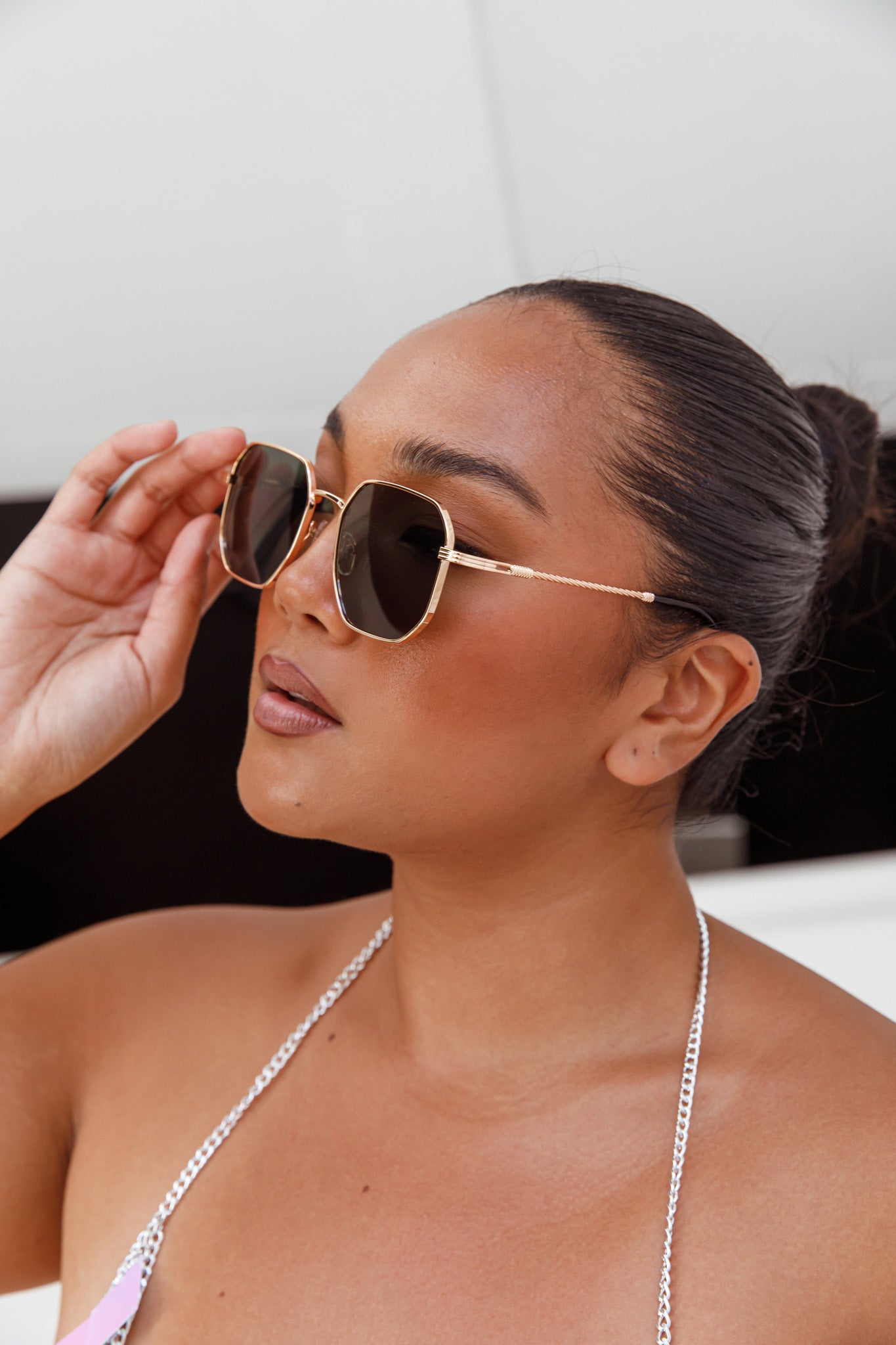 Sahara Aviator Sunglasses Black-Fable Dress