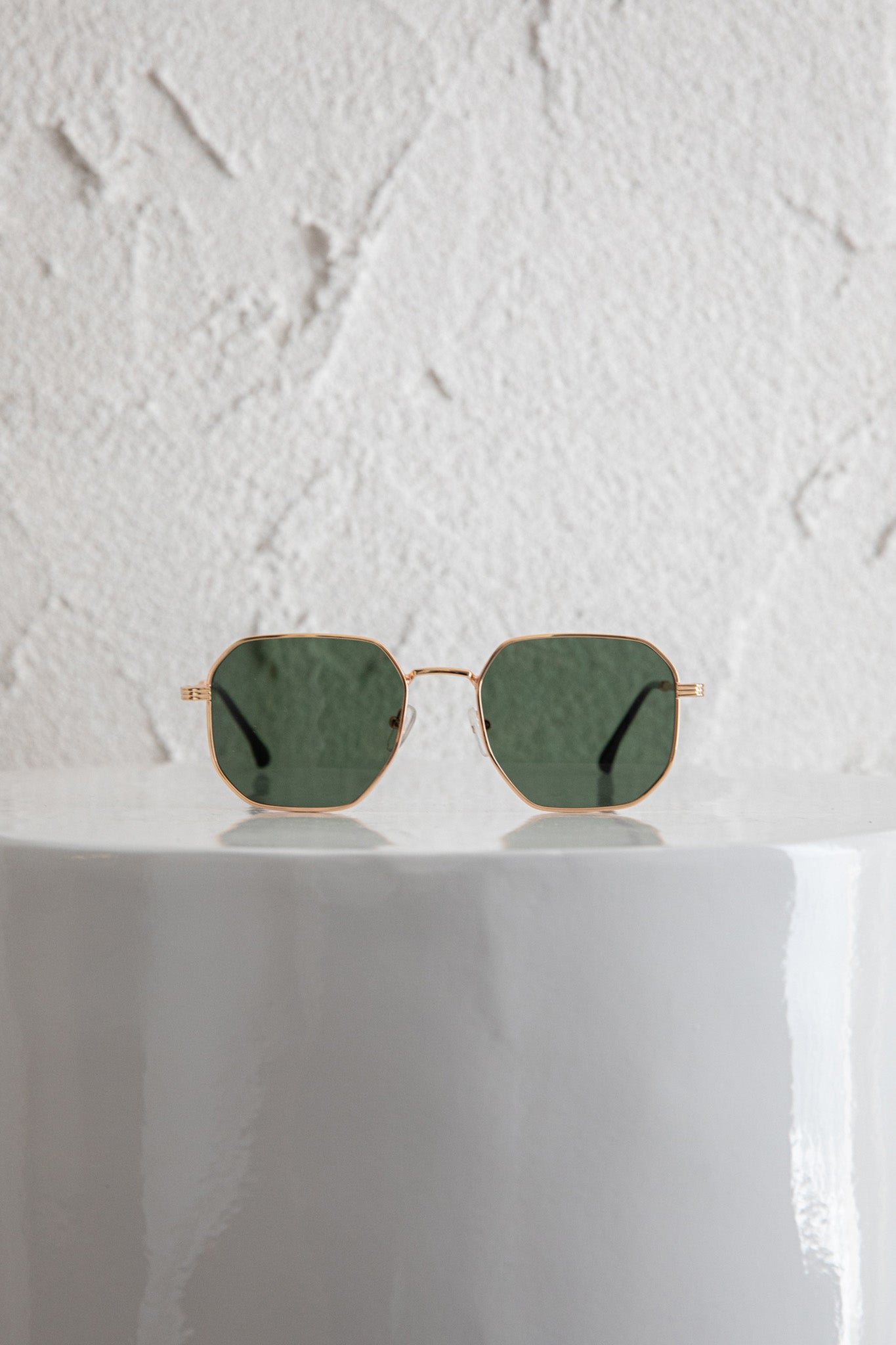 Sahara Aviator Sunglasses Dark Green-Fable Dress