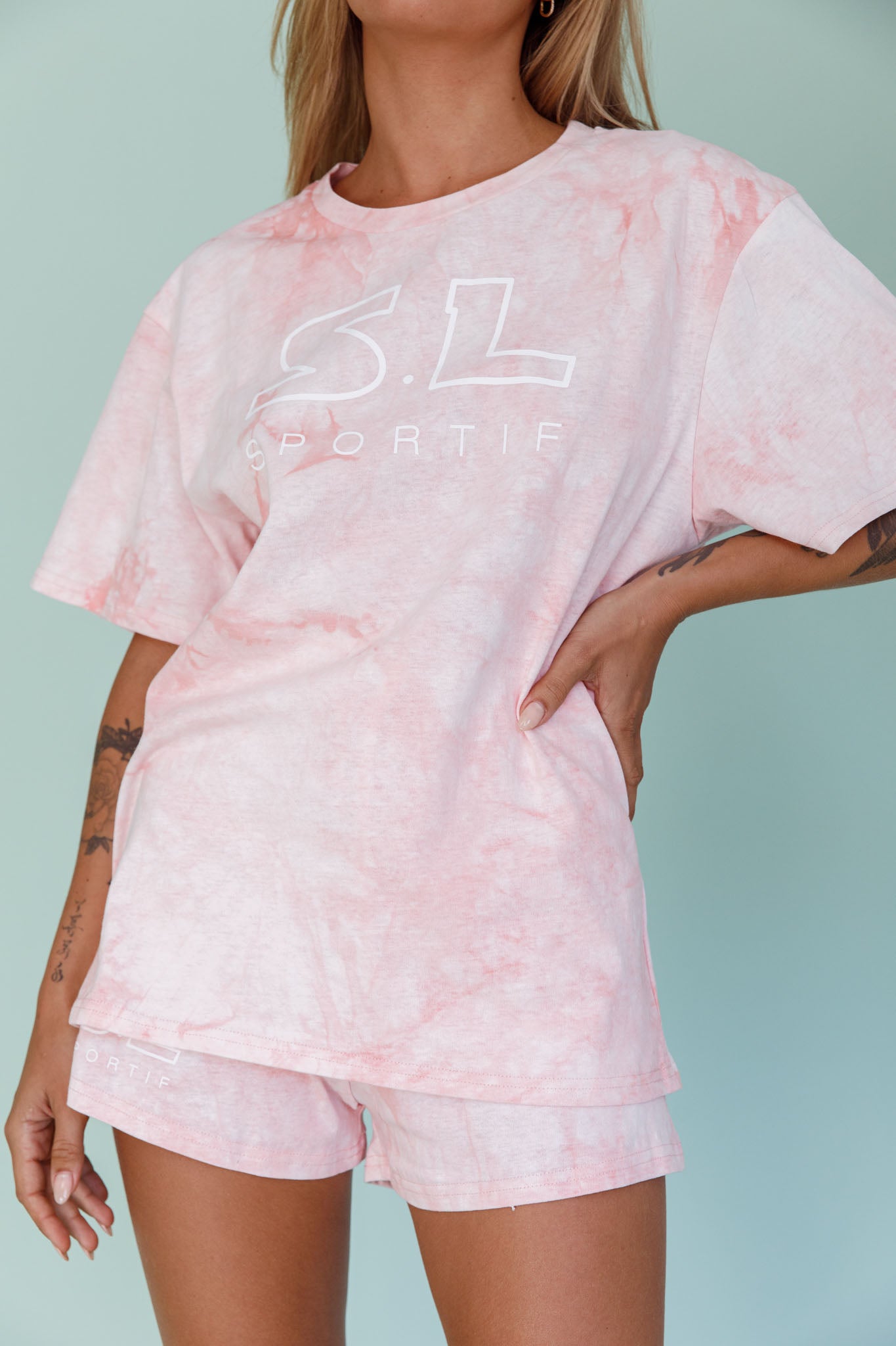 Cruise Control Tie Dye Shorts Pink-Fable Dress