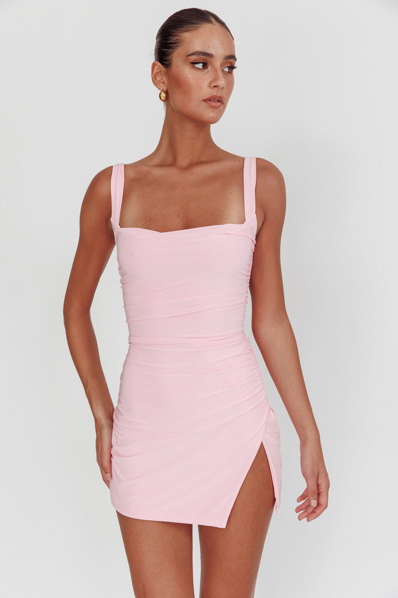 Won't Bite Backless Mini Dress Pink-Fable Dress