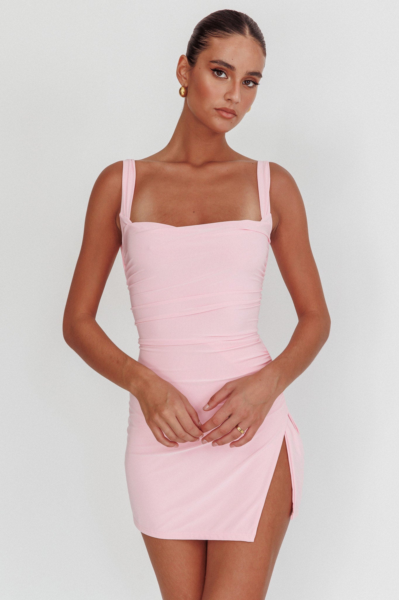 Won't Bite Backless Mini Dress Pink-Fable Dress