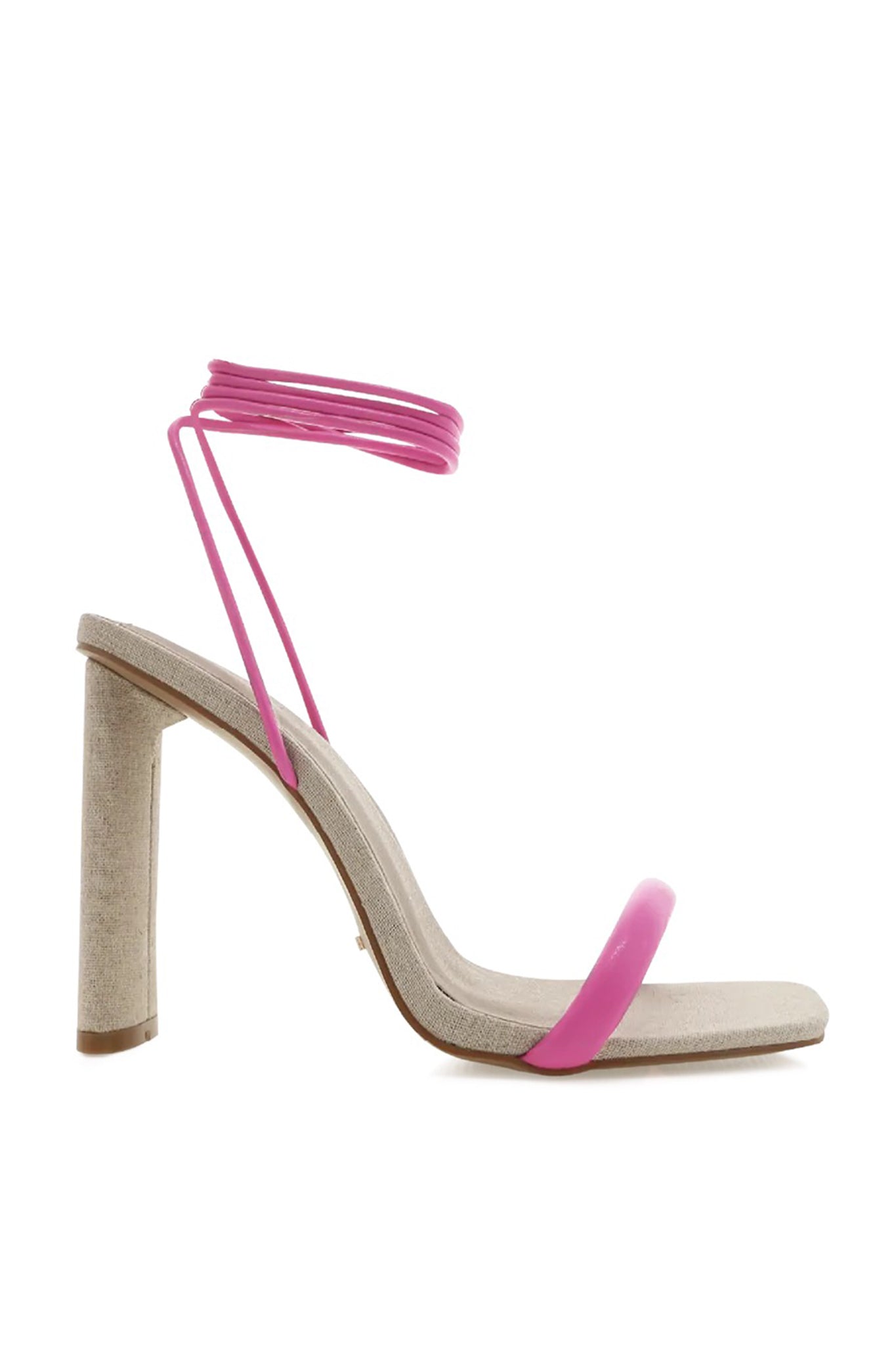 BiLLiNi Payson High Block Heel Linen Pink-Fable Dress