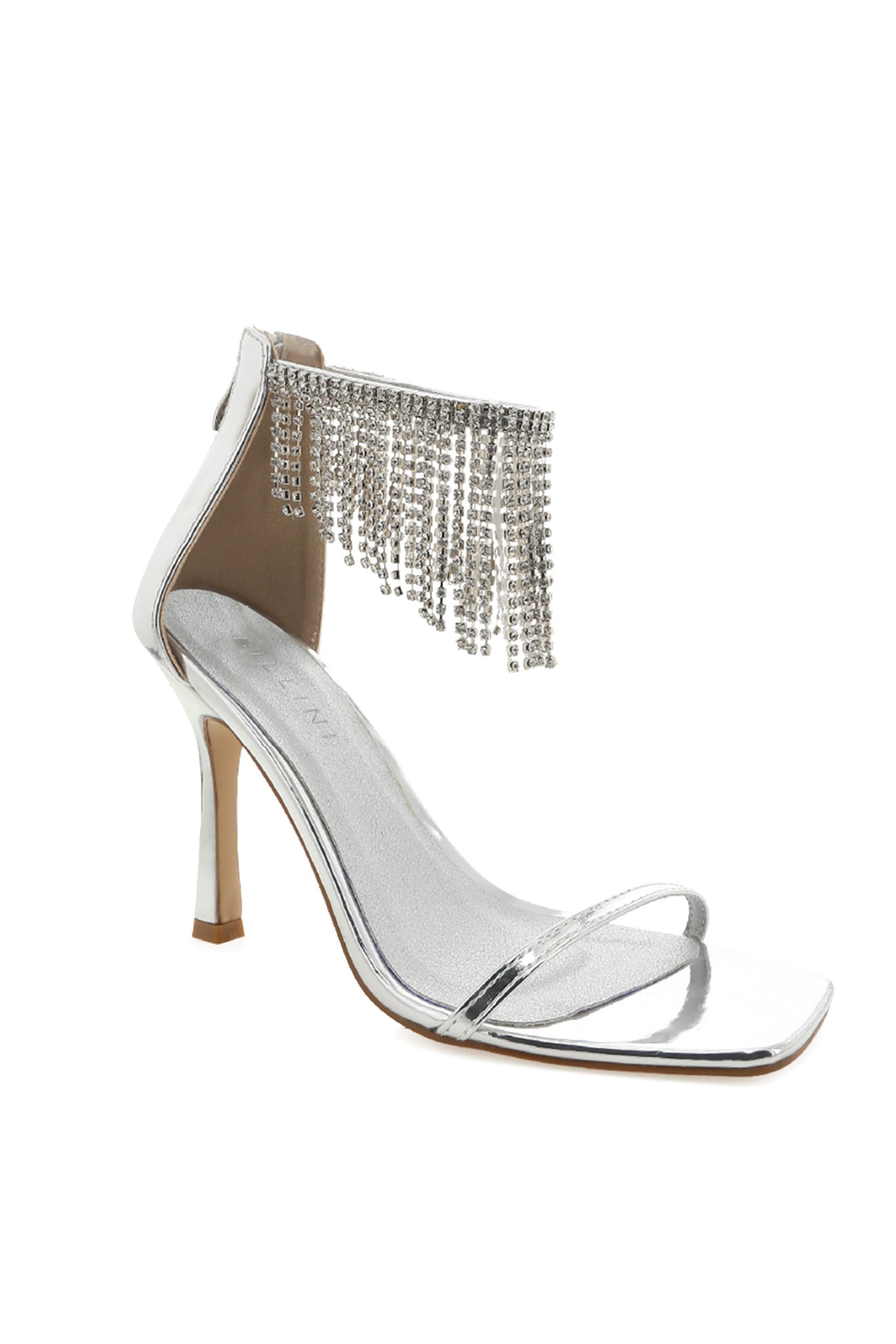 BiLLiNi Barlow High Stiletto Heel Diamante Silver-Fable Dress