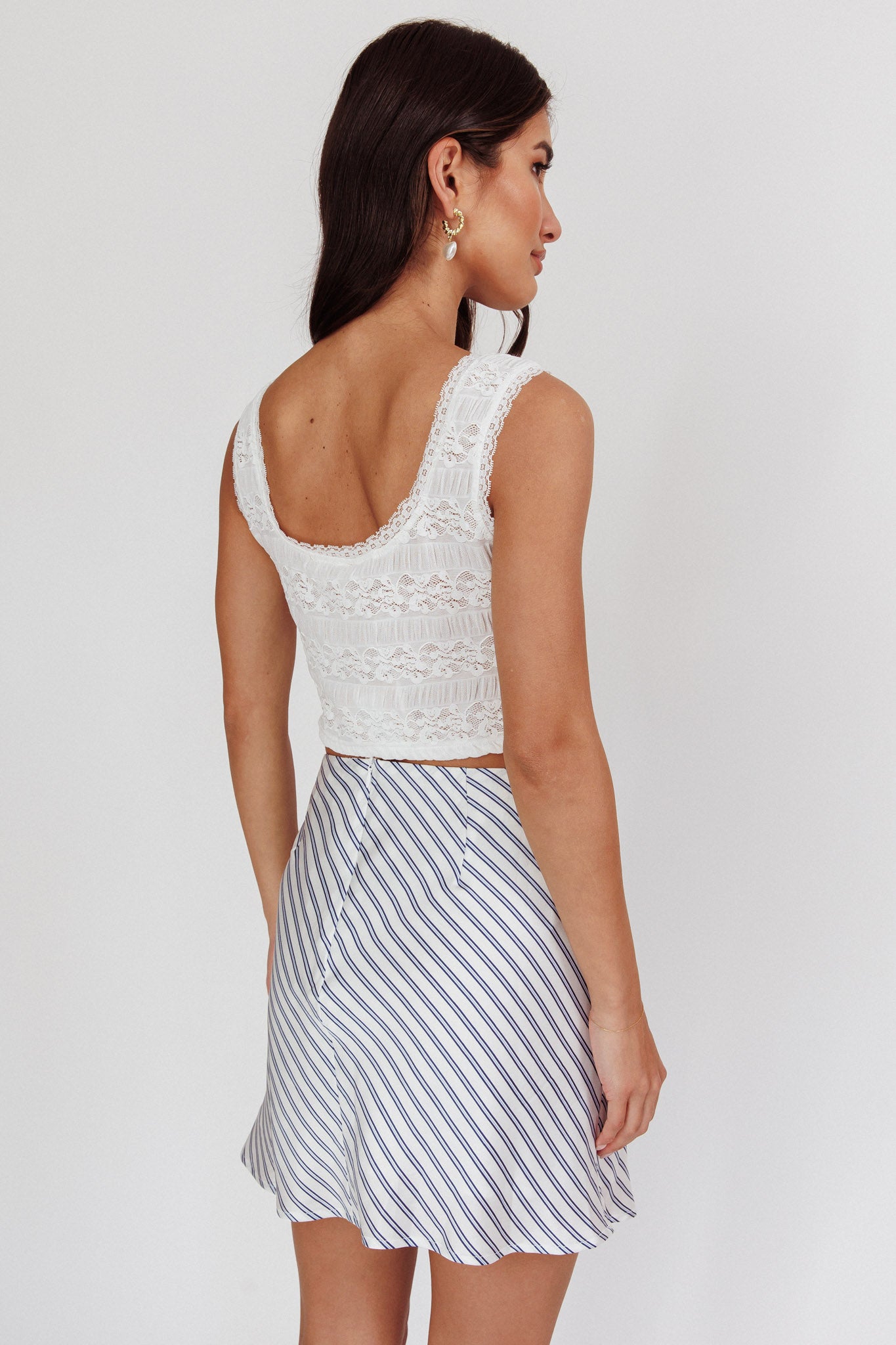 Miss Independent A-Line Mini Skirt Stripe Blue/Ivory-Fable Dress