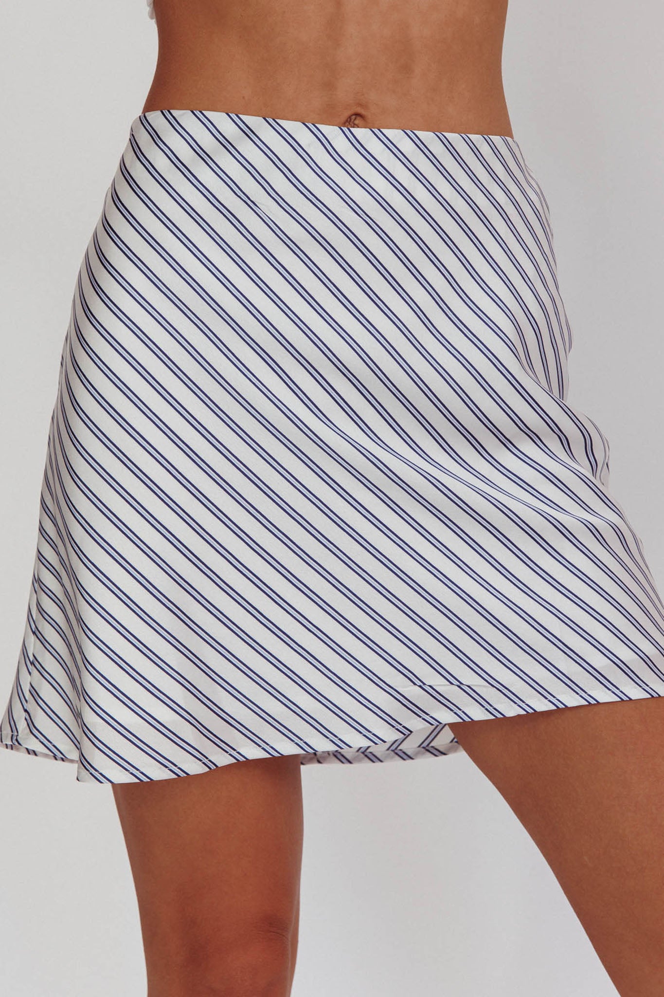 Miss Independent A-Line Mini Skirt Stripe Blue/Ivory-Fable Dress