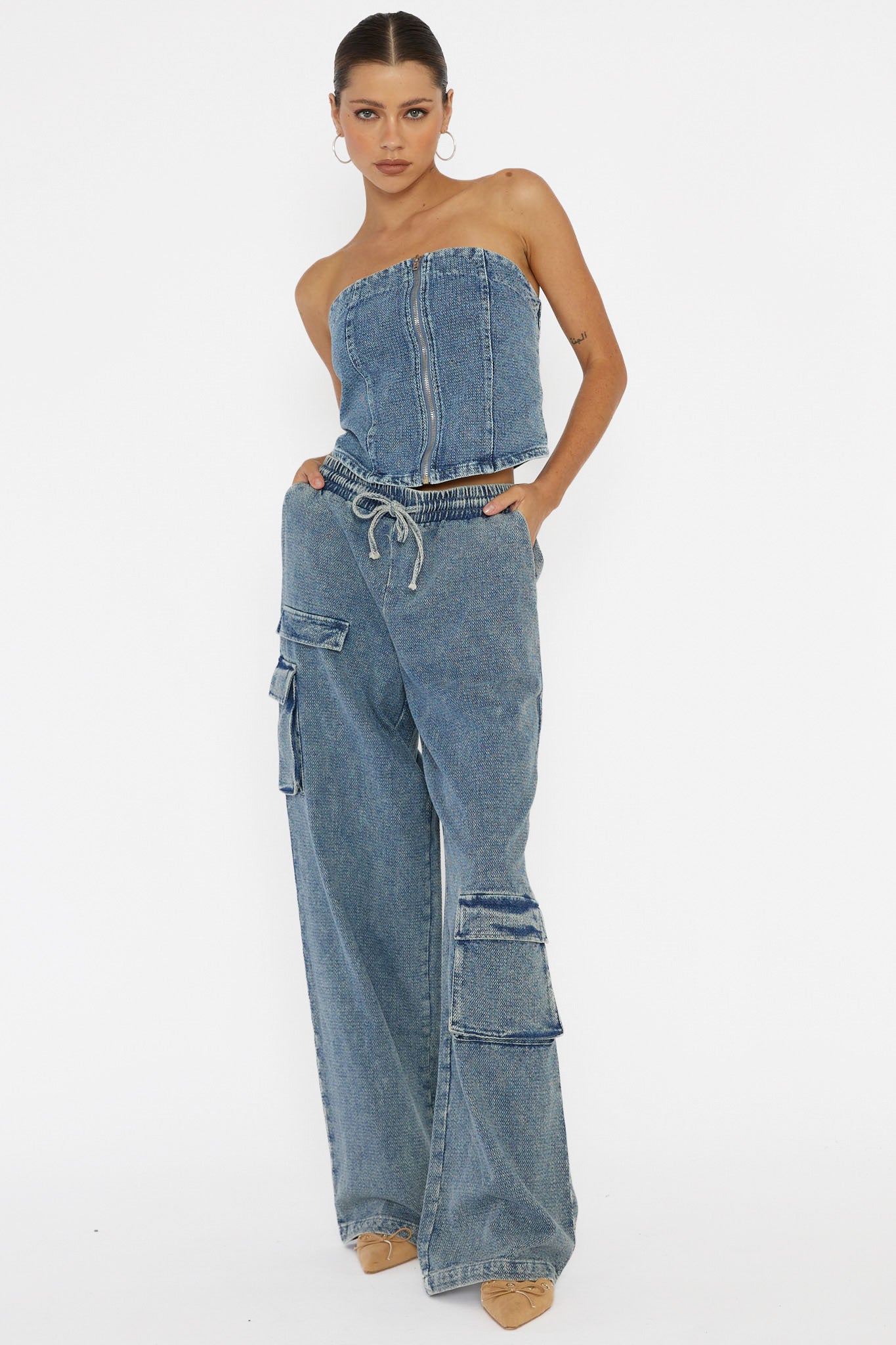 Out Of Touch Strapless Top Indigo-Fable Dress