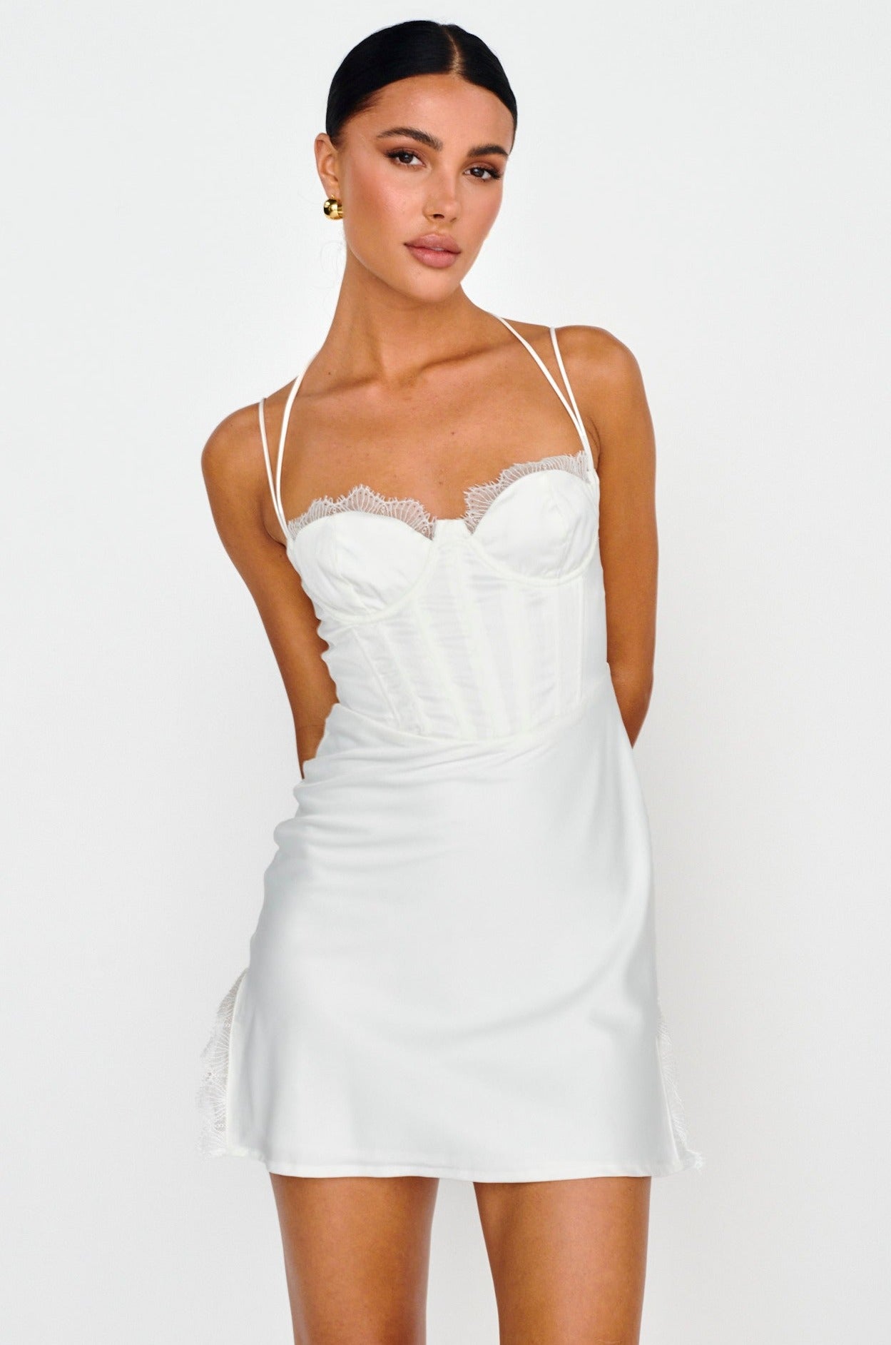 Wishing On A Star Bustier Mini Dress White-Fable Dress