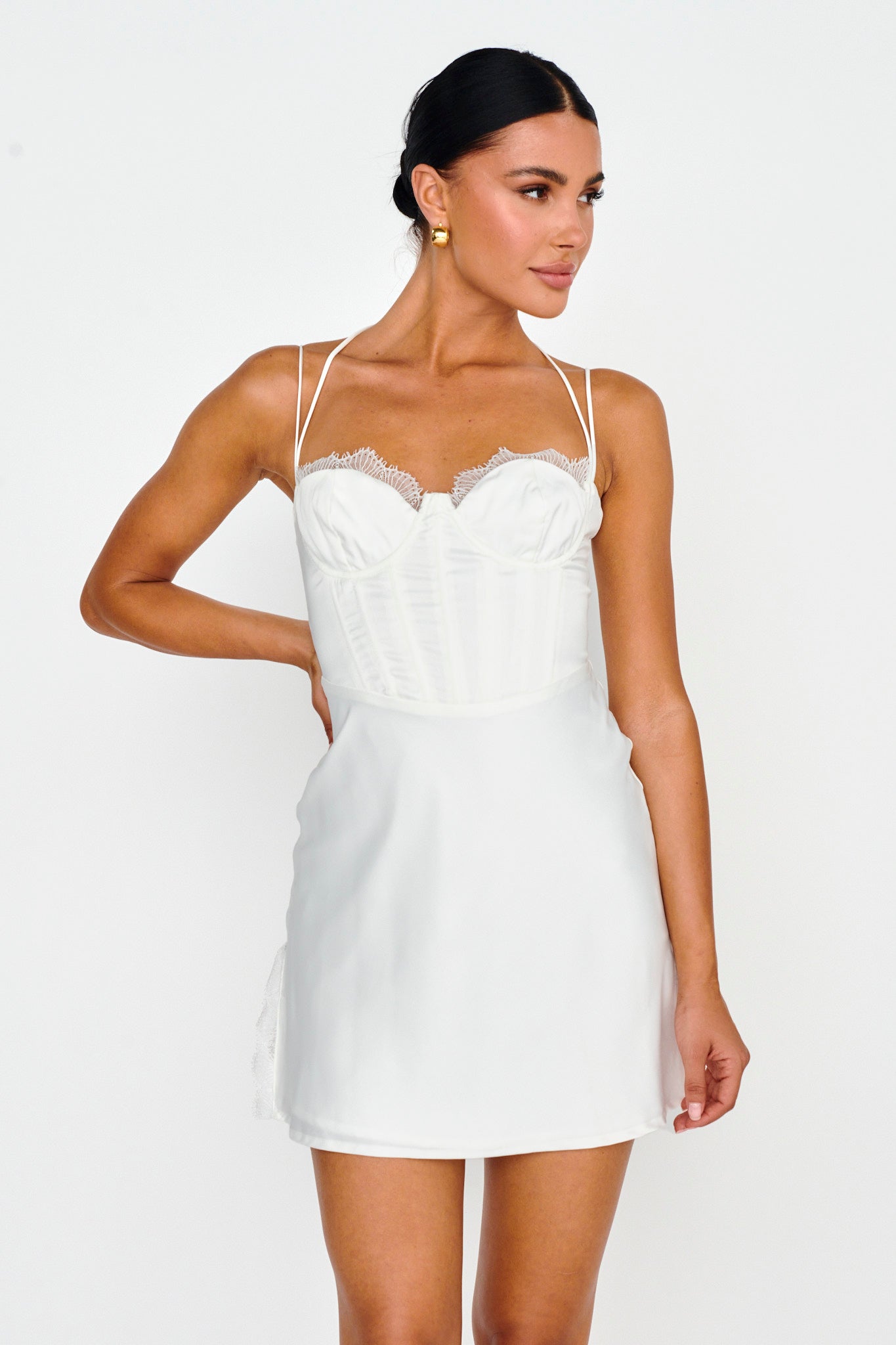 Wishing On A Star Bustier Mini Dress White-Fable Dress