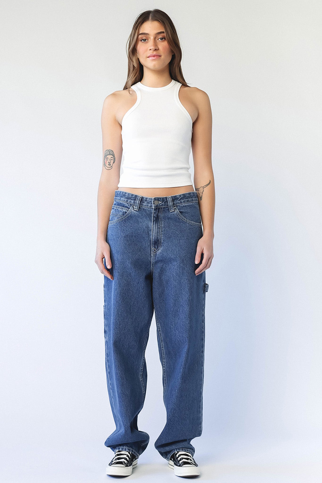 DR DENIM Faye Worker Pebble Mid Stone-Fable Dress