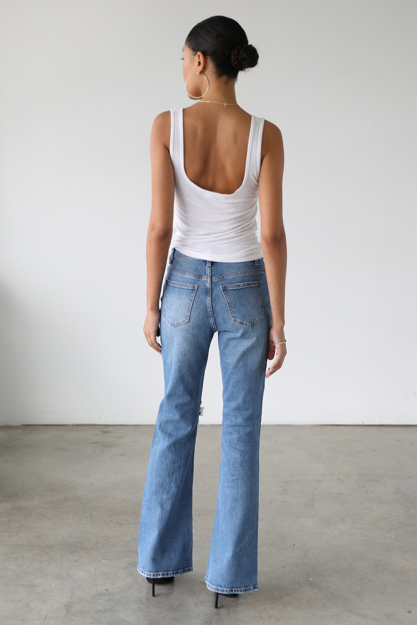 DOGMA High Rise Flare Leg Denim Jeans Medium Wash-Fable Dress