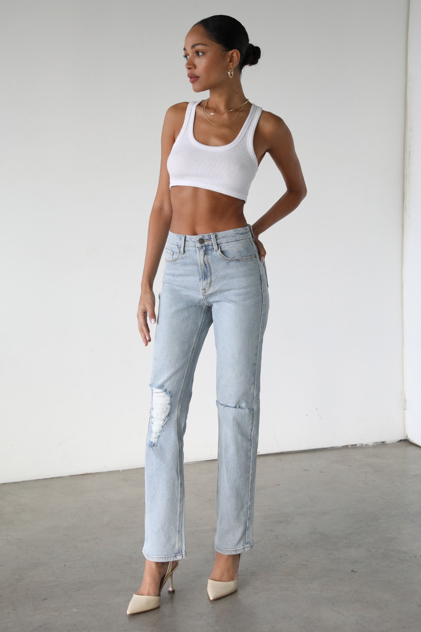 DOGMA High Rise Straight Leg Denim Jeans Light Wash-Fable Dress