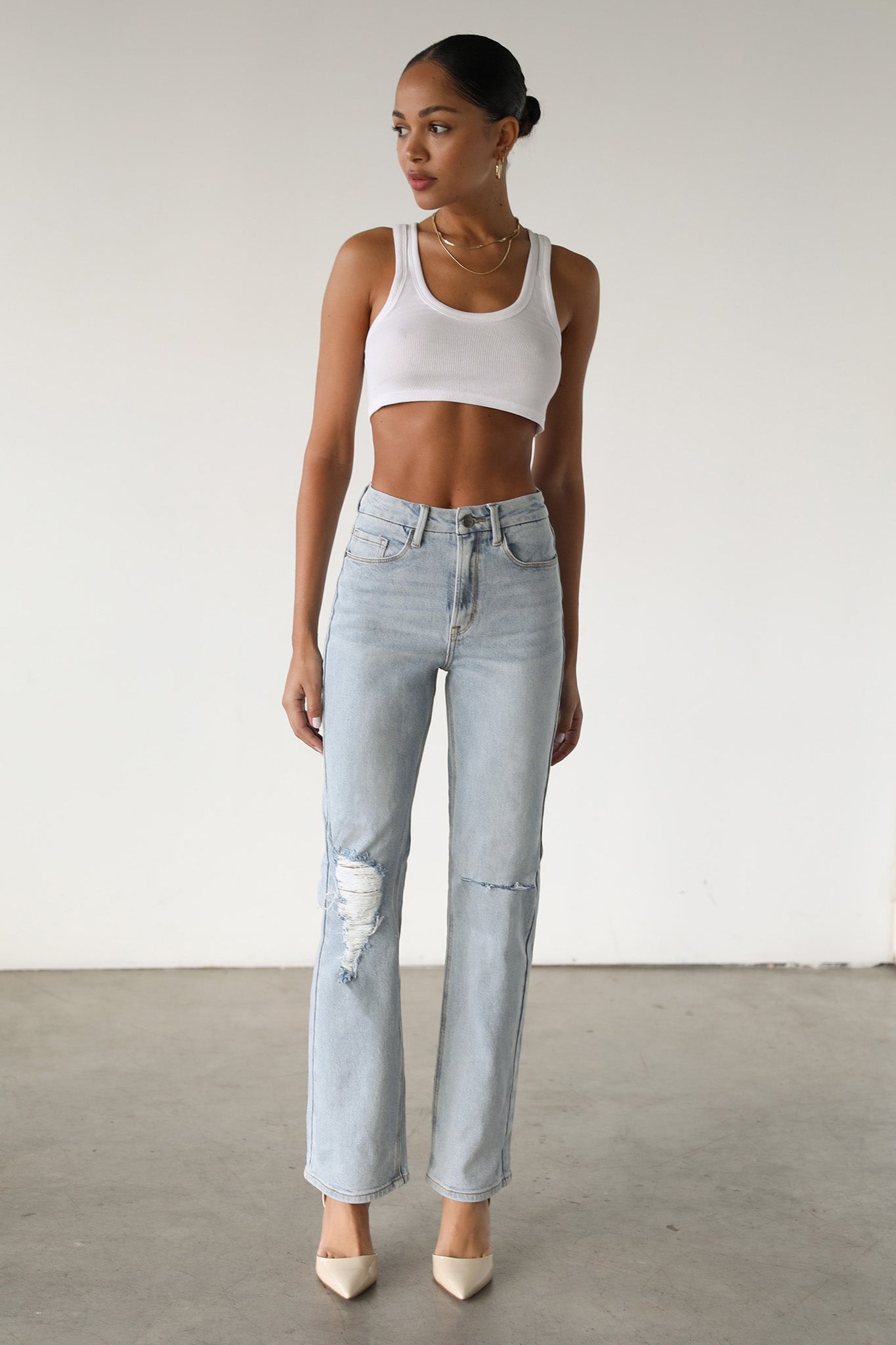 DOGMA High Rise Straight Leg Denim Jeans Light Wash-Fable Dress