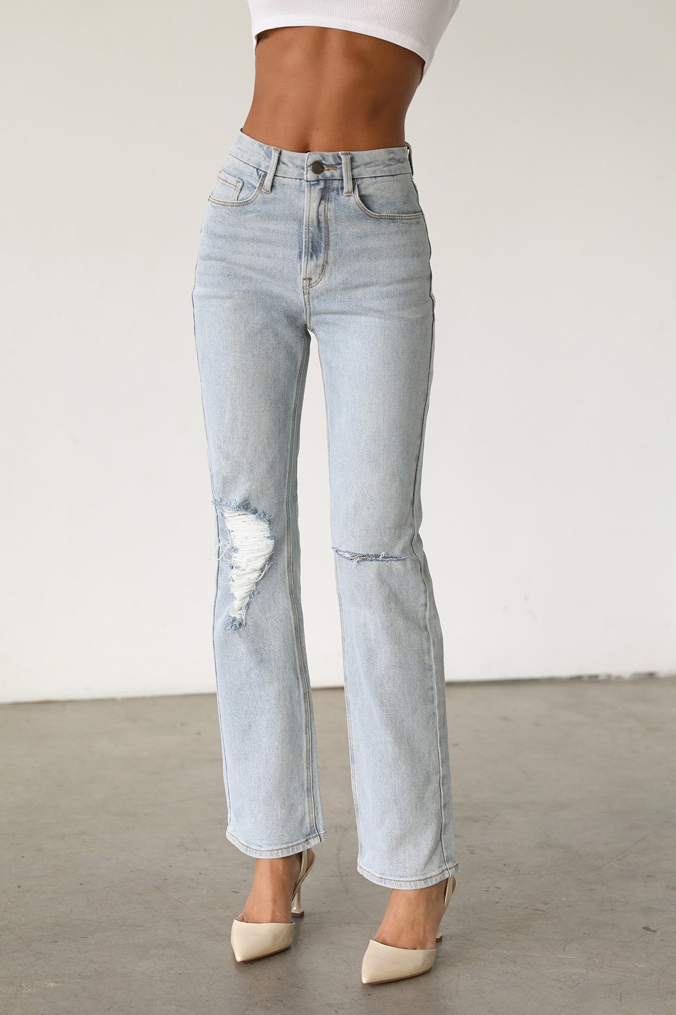 DOGMA High Rise Straight Leg Denim Jeans Light Wash-Fable Dress