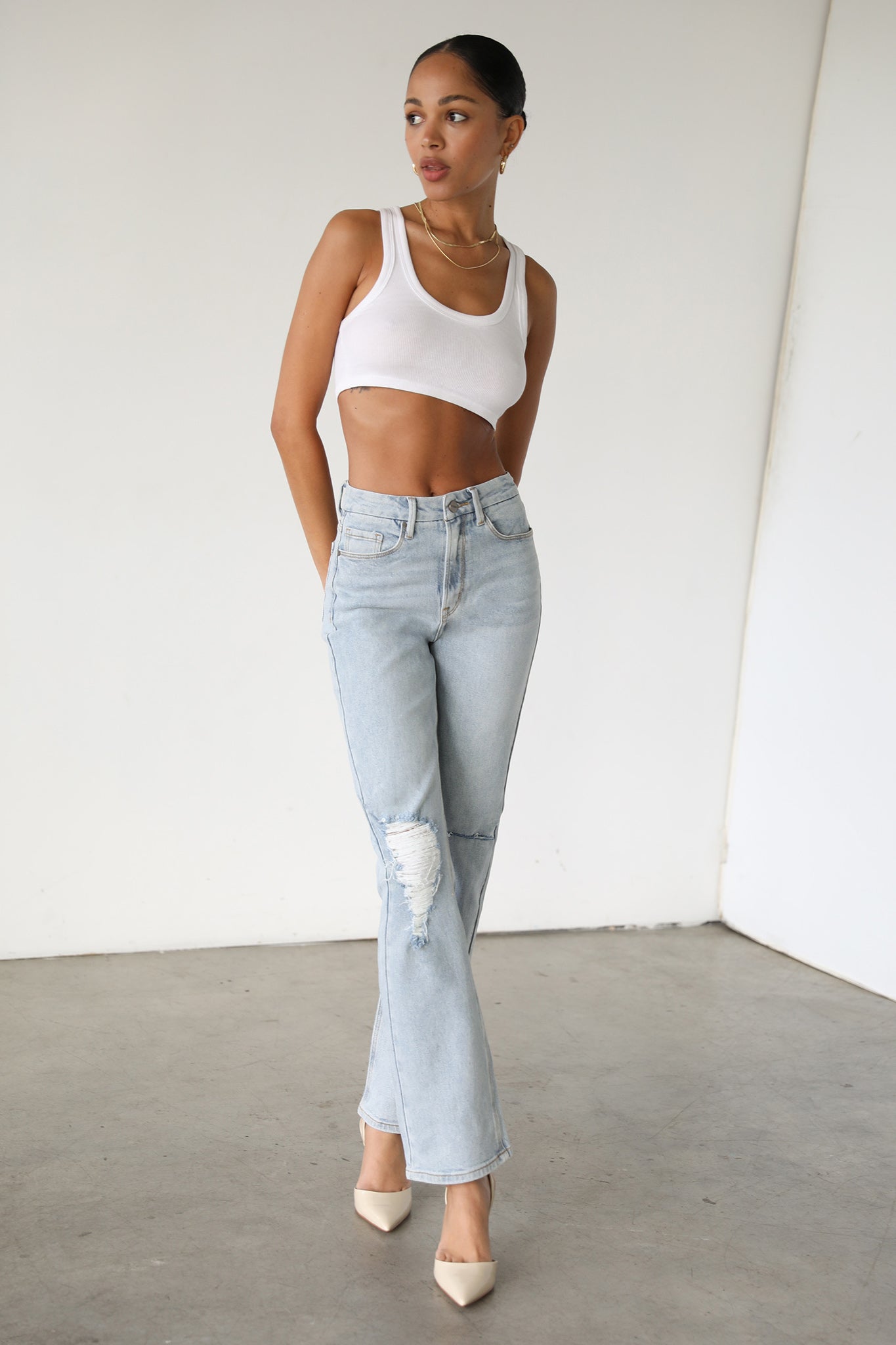 DOGMA High Rise Straight Leg Denim Jeans Light Wash-Fable Dress