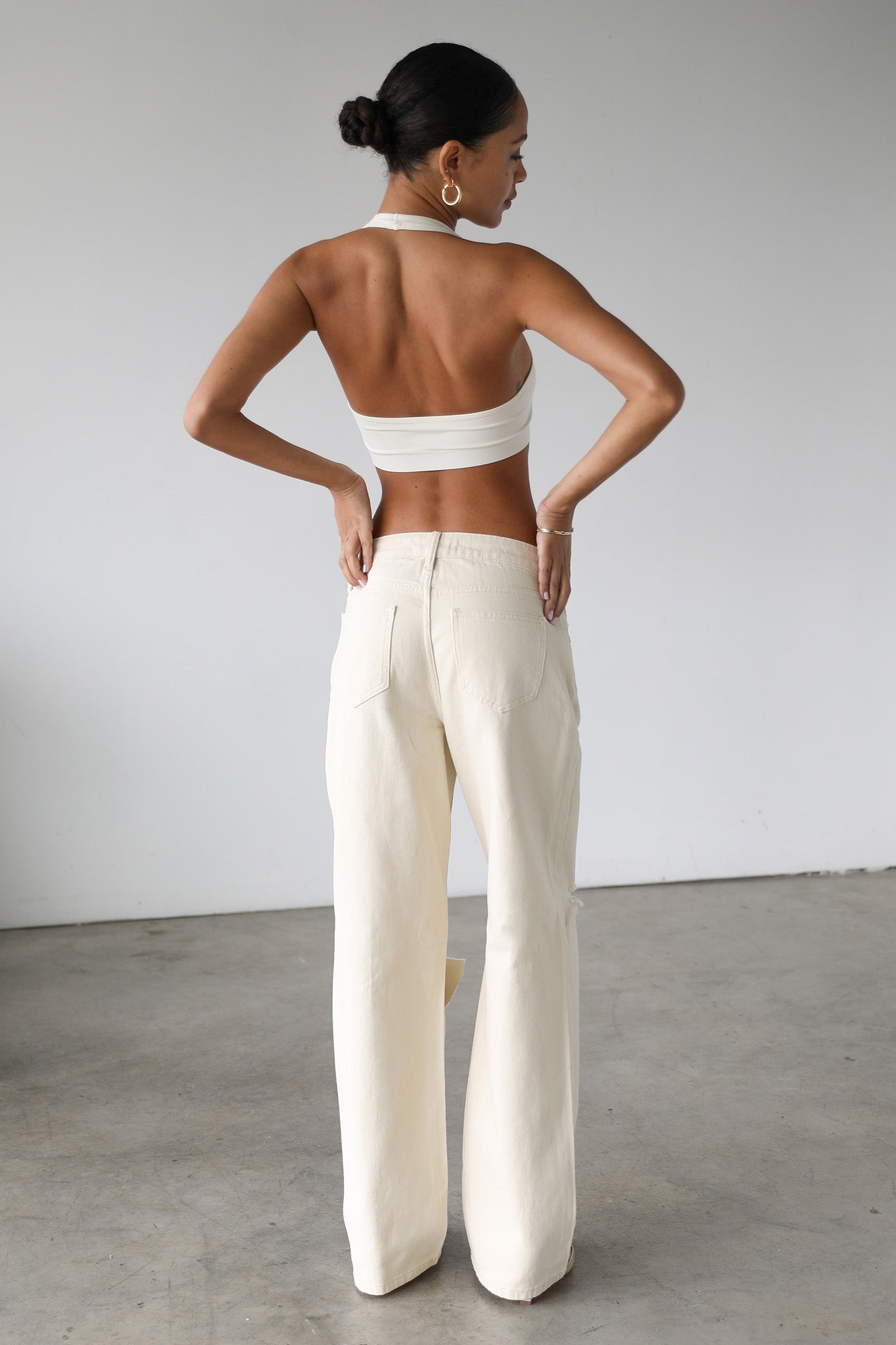 DOGMA Straight Wide Leg Skater Denim Jeans Cream-Fable Dress