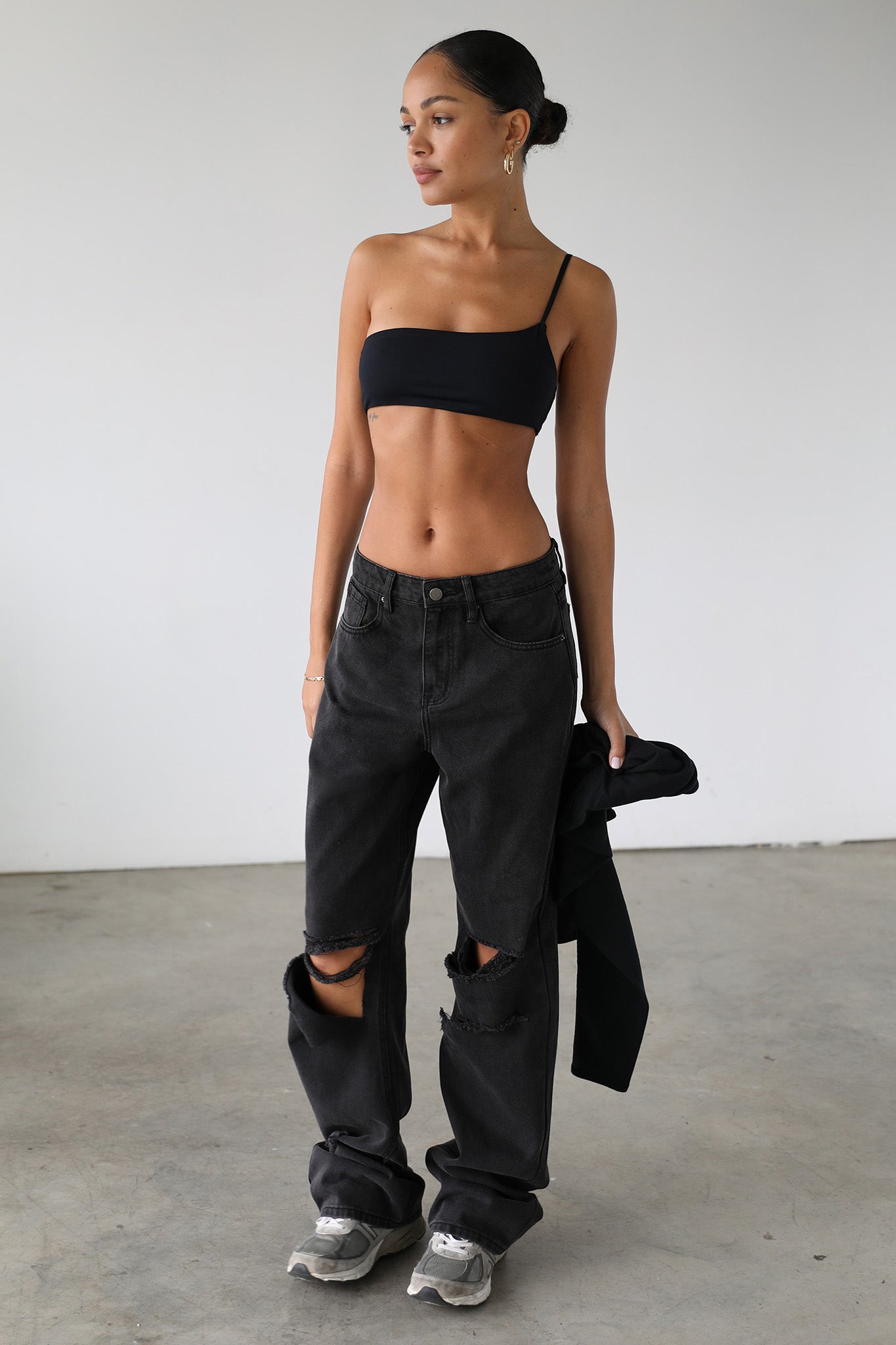 DOGMA High Rise Straight Wide Leg Skater Denim Jeans Black Wash-Fable Dress