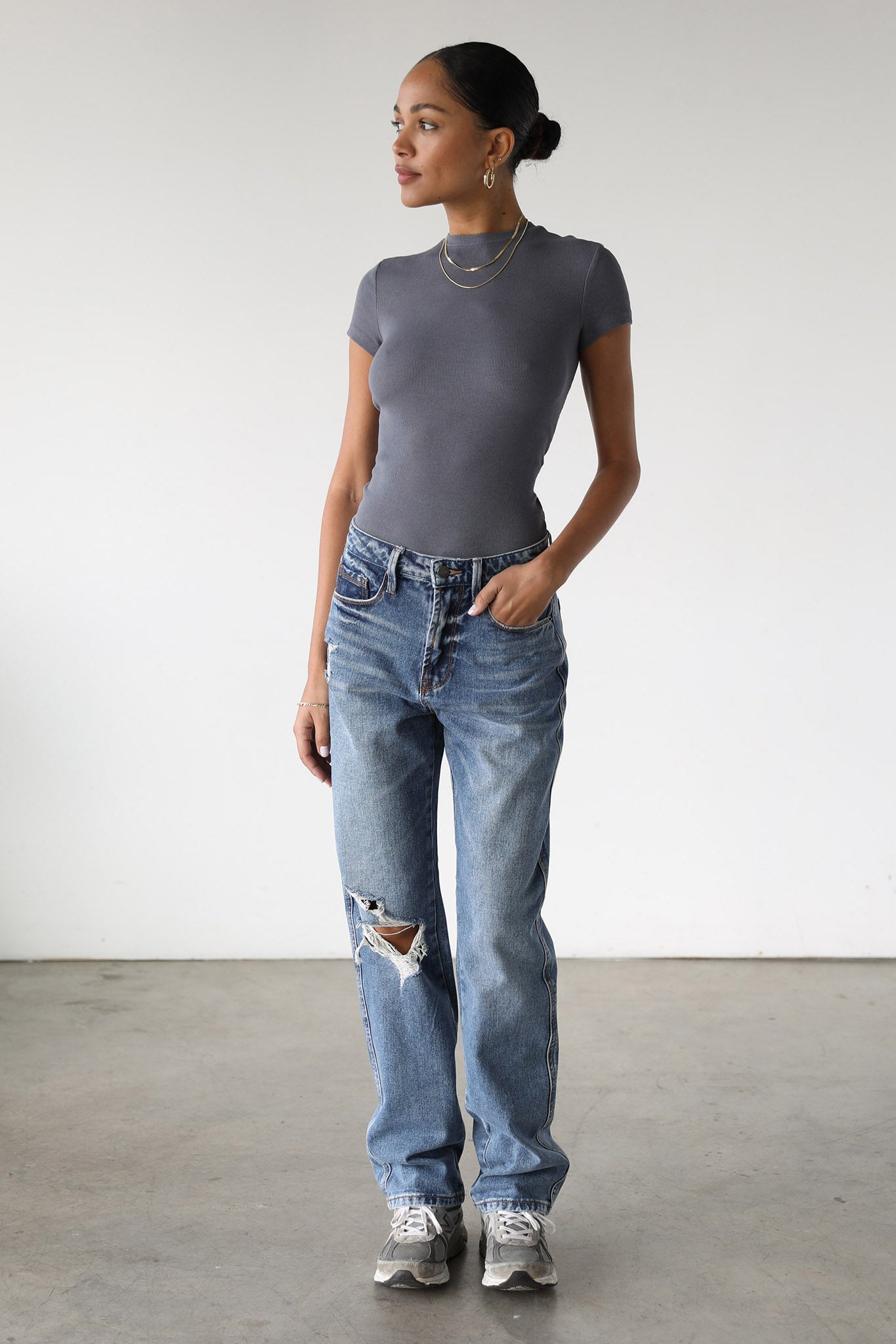 DOGMA High Rise Straight Leg Denim Jeans Dark Wash-Fable Dress