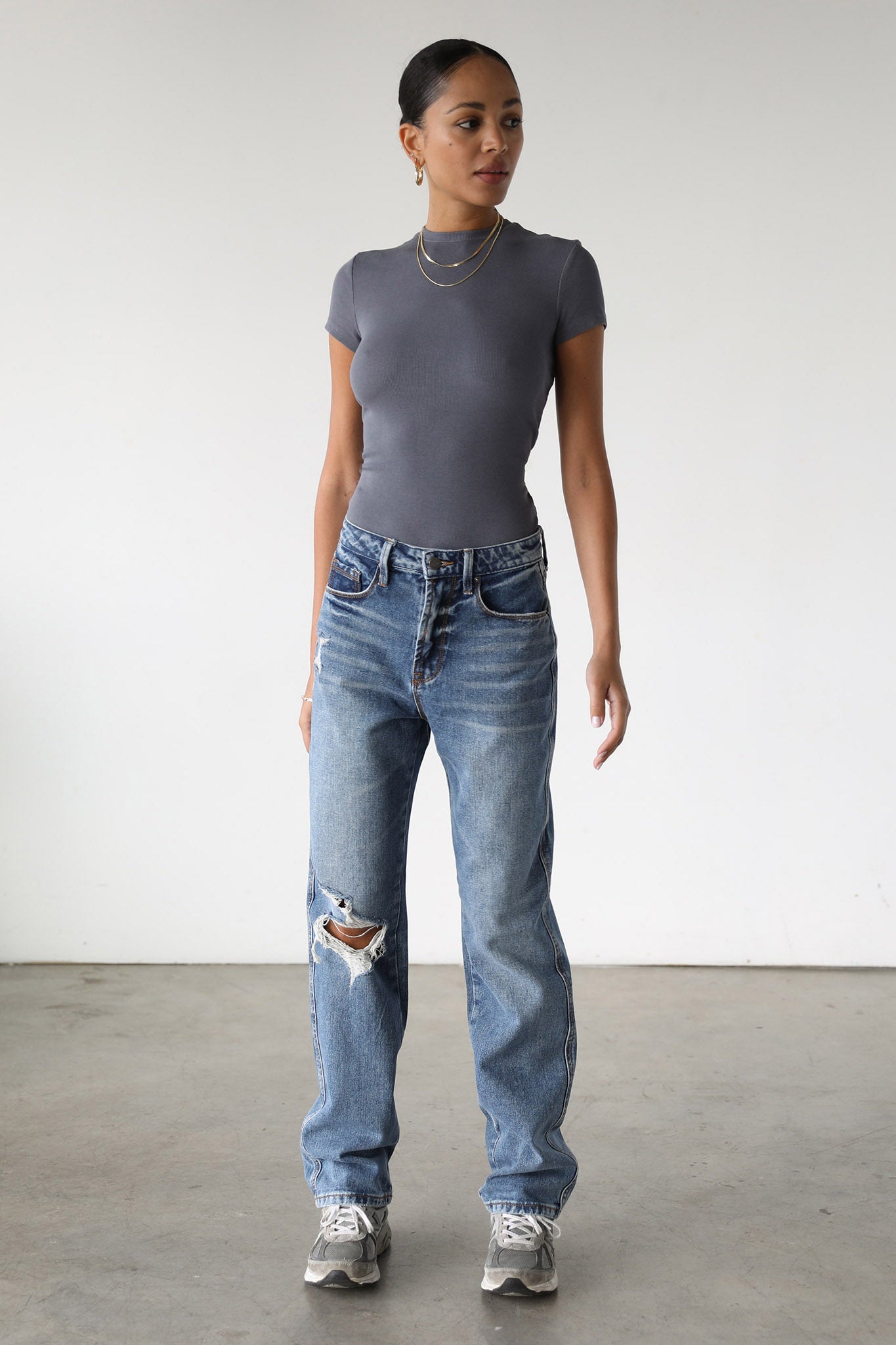 DOGMA High Rise Straight Leg Denim Jeans Dark Wash-Fable Dress