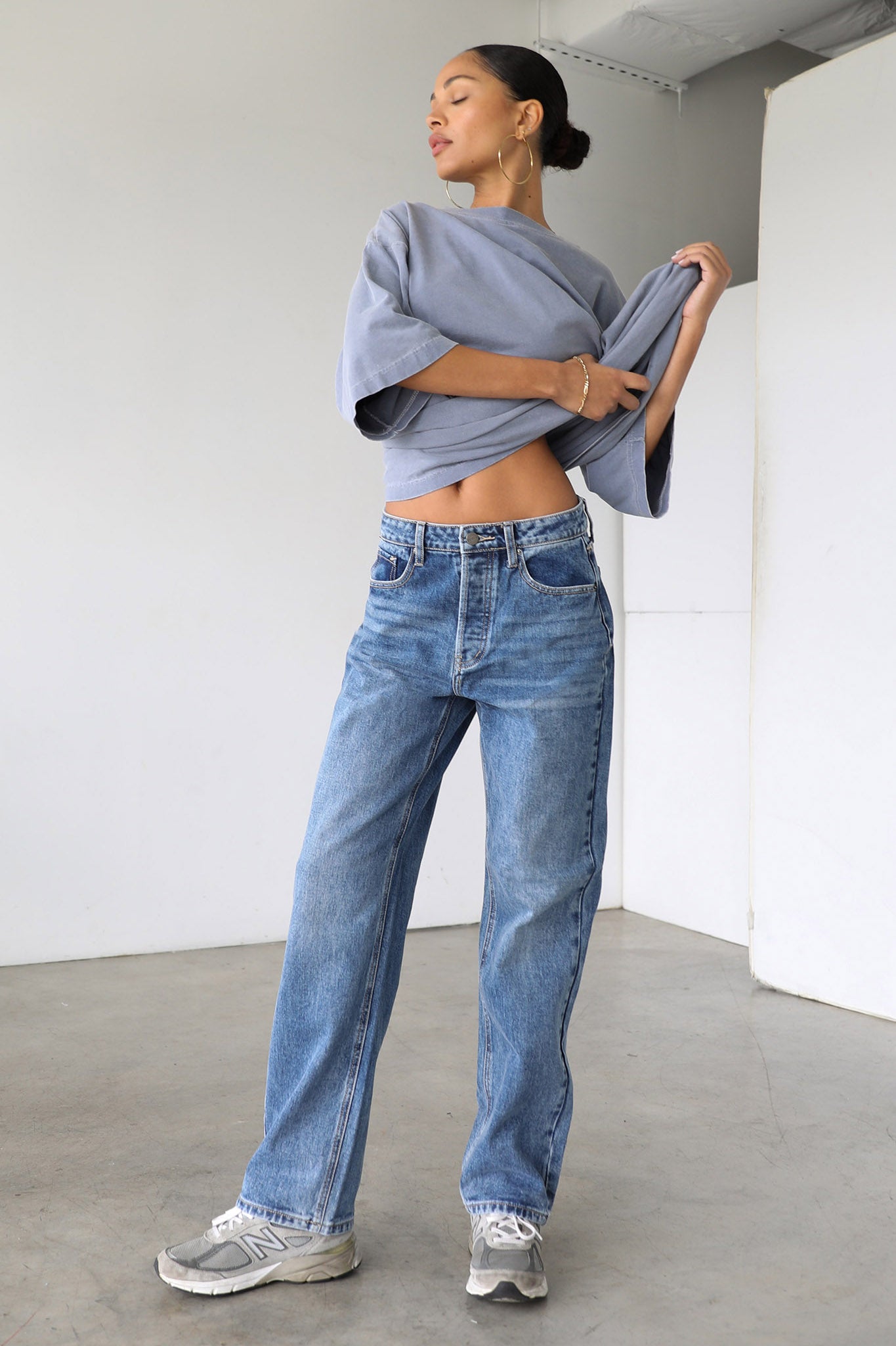 DOGMA Classic High Rise Straight Leg Denim Jeans Dark Wash-Fable Dress