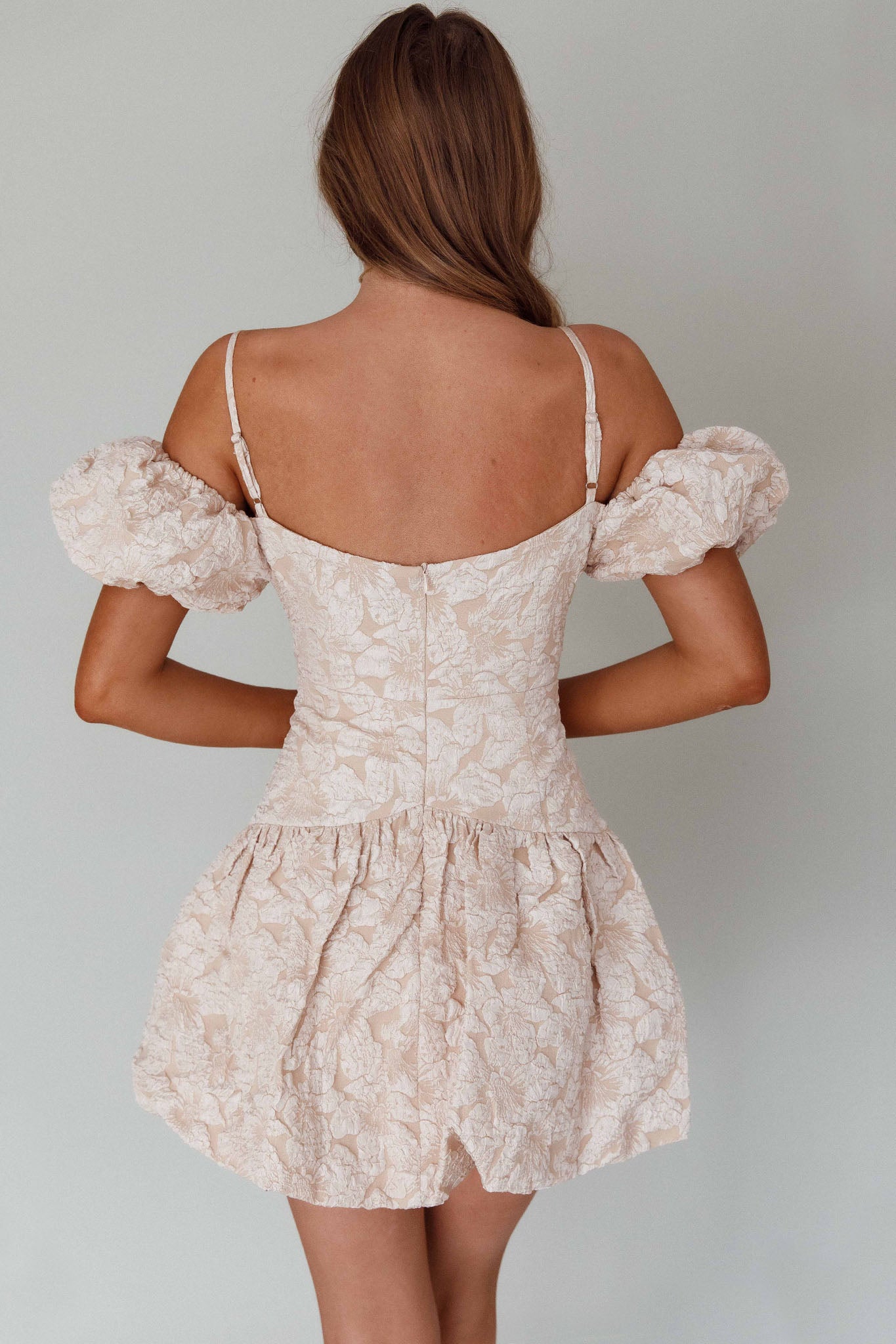 Mon Bebe Drop Waist Mini Dress Sand-Fable Dress