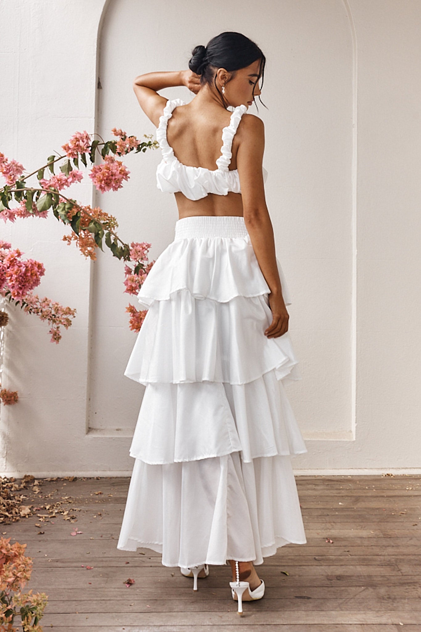 Sozo Bubble Crop Top Ivory-Fable Dress