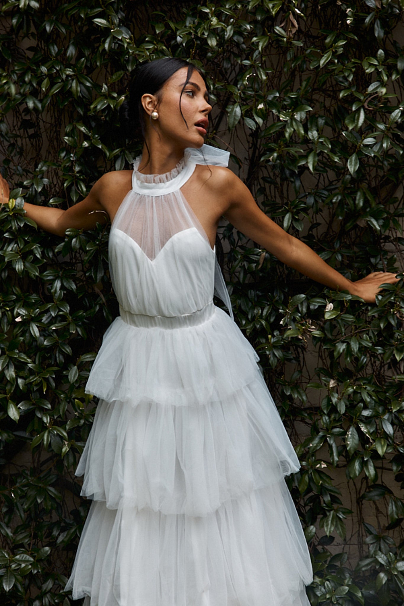 Arlett Sleeveless Layered Maxi Dress Off White-Fable Dress