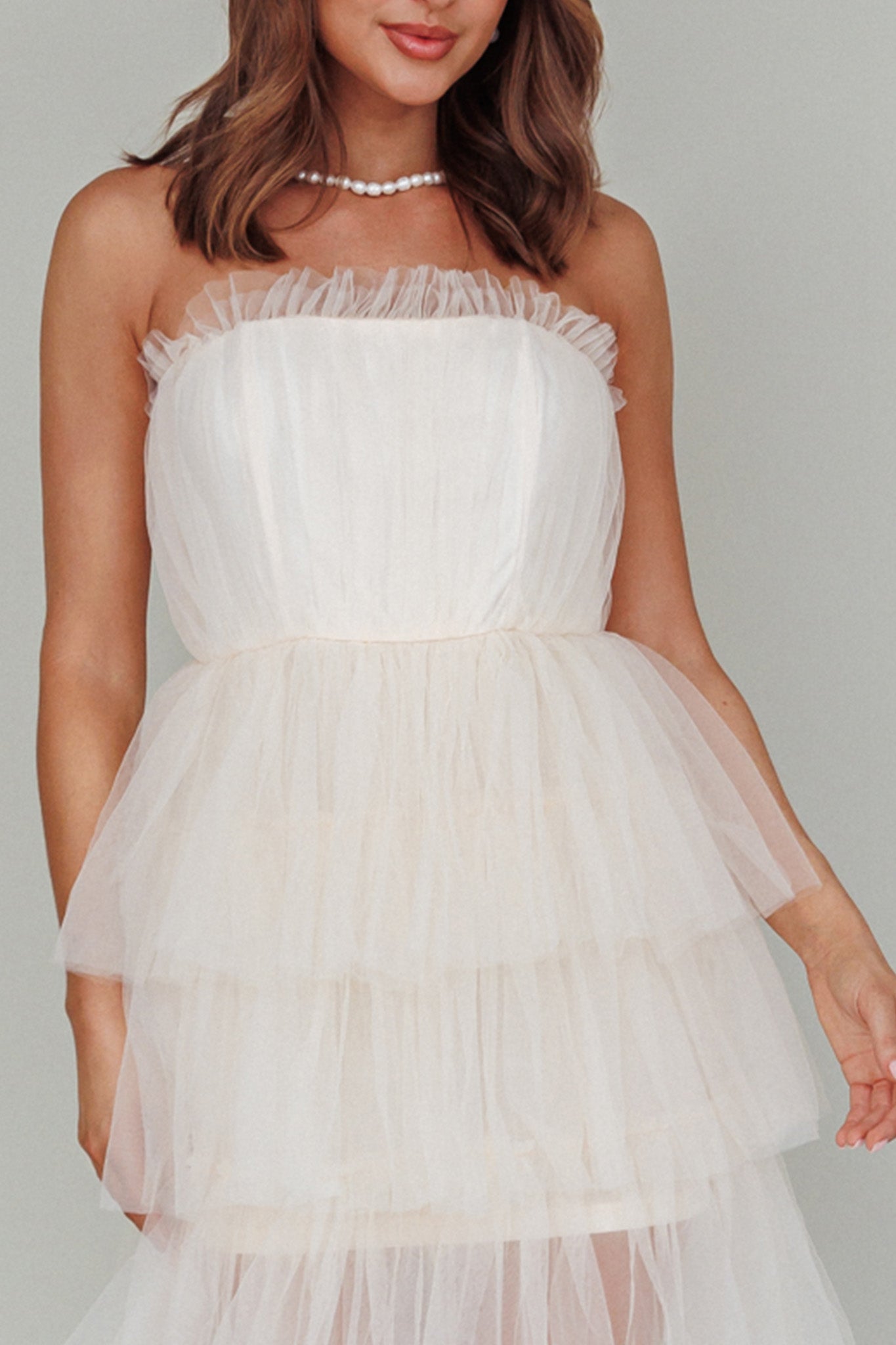 Written In The Stars Layered Tulle Maxi Dress Cream-Fable Dress