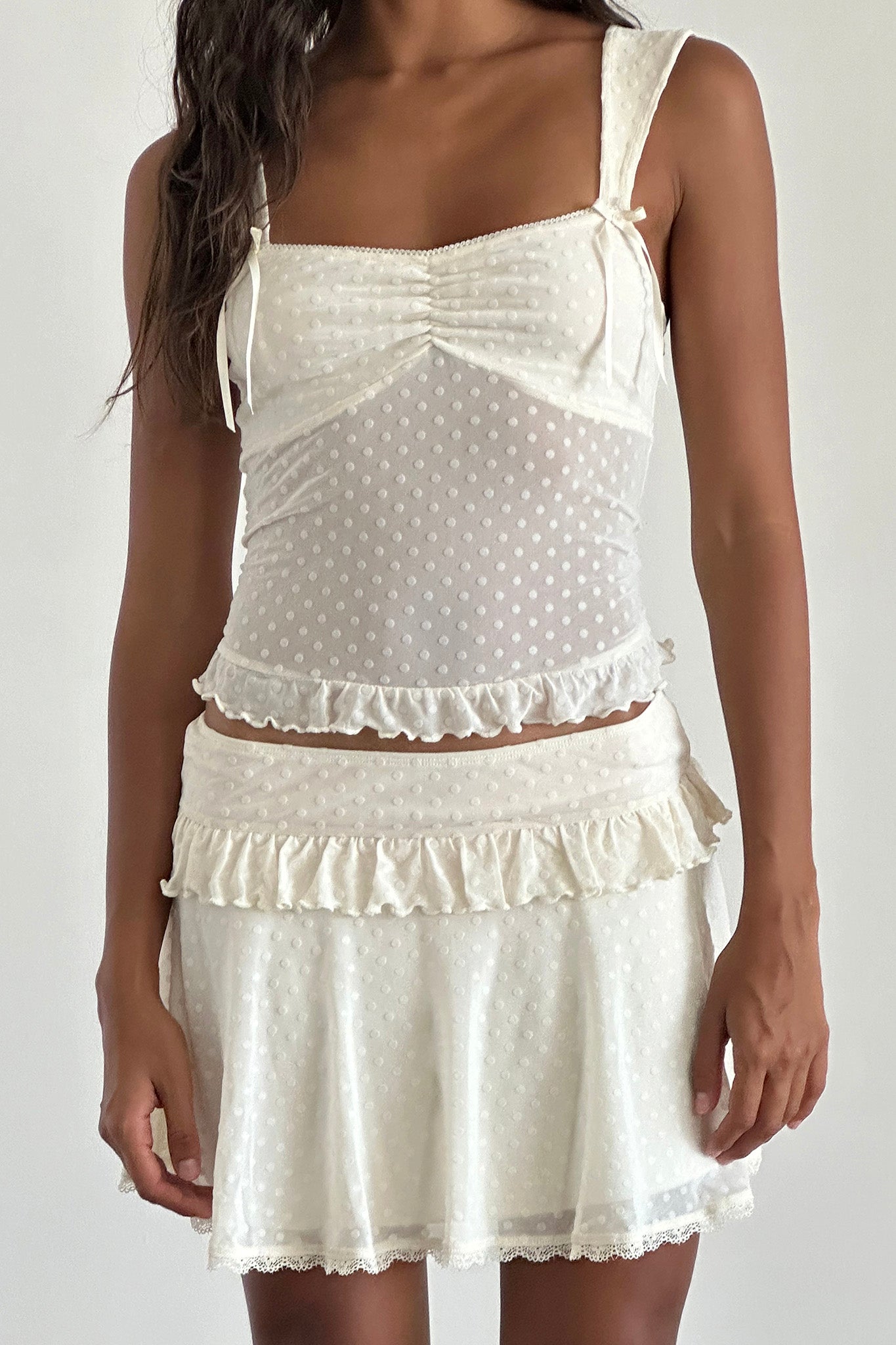 Bartila Top In Ivory Polka Flock-Fable Dress