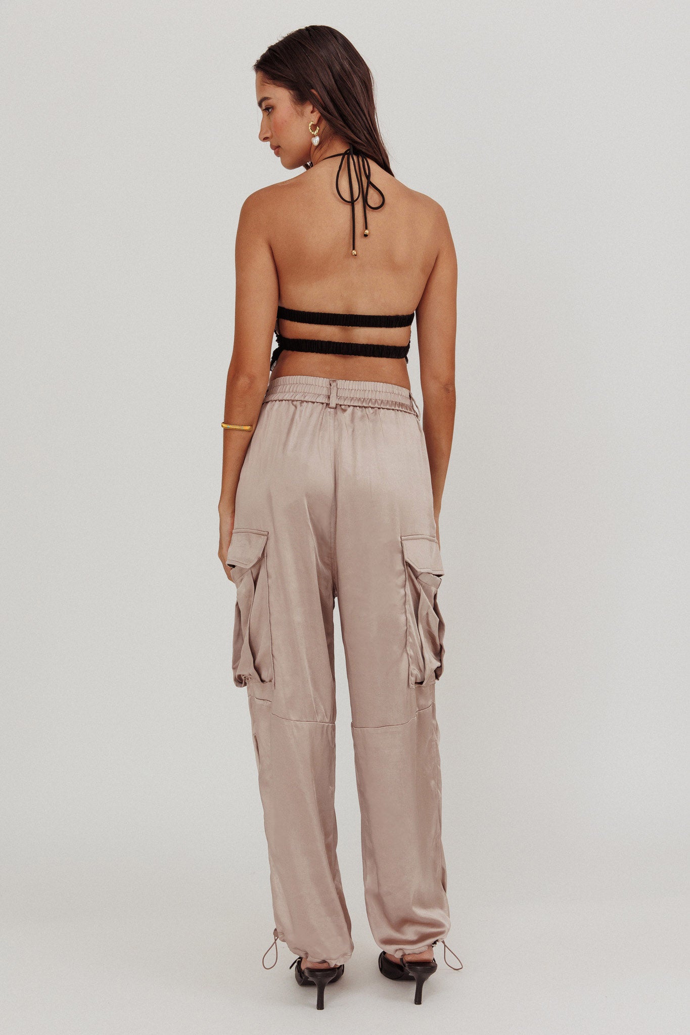 Betty Satin Cargo Pant Mink-Fable Dress