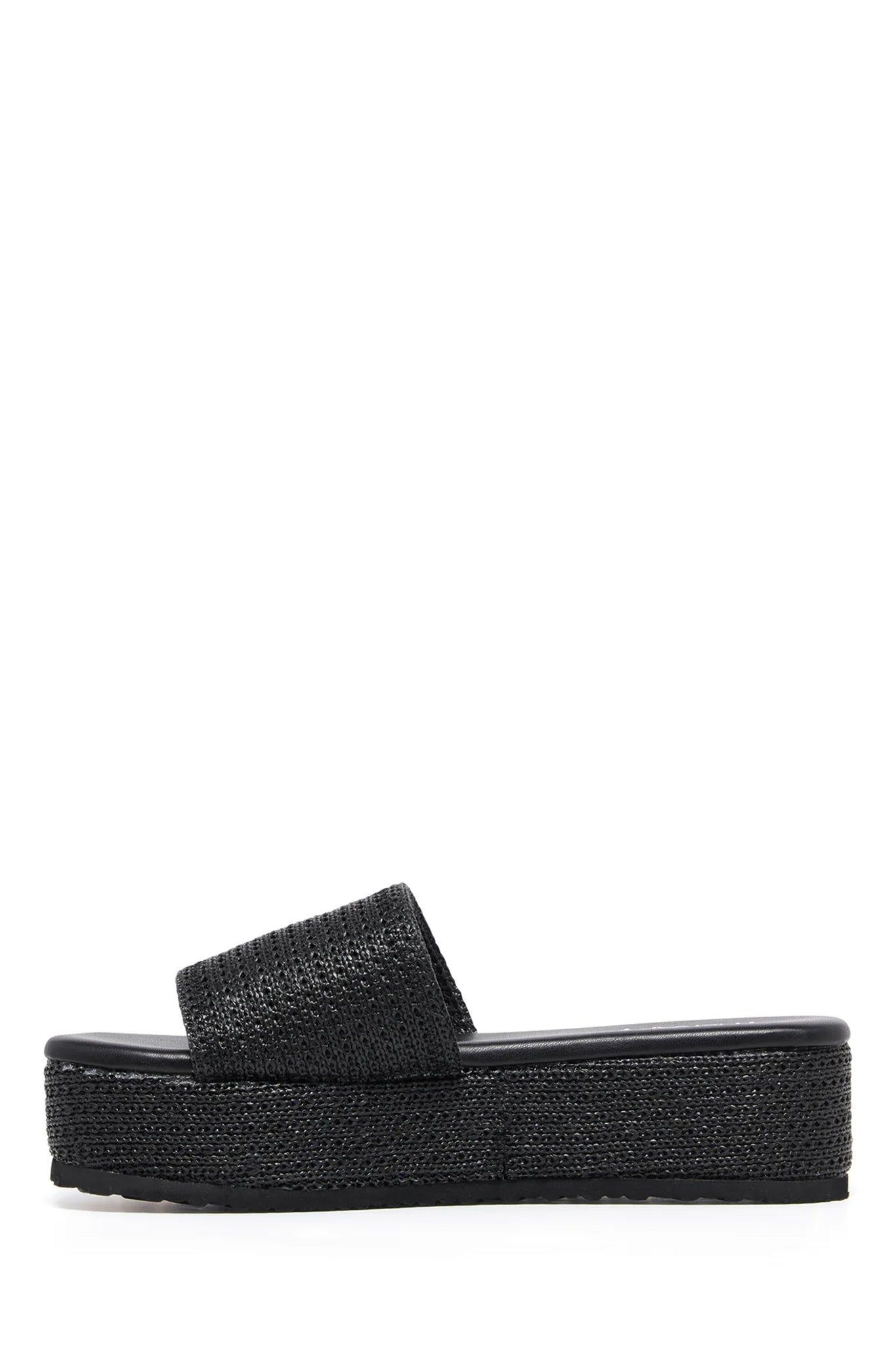 THERAPY Avery Flatform Sandal Raffia Black-Fable Dress