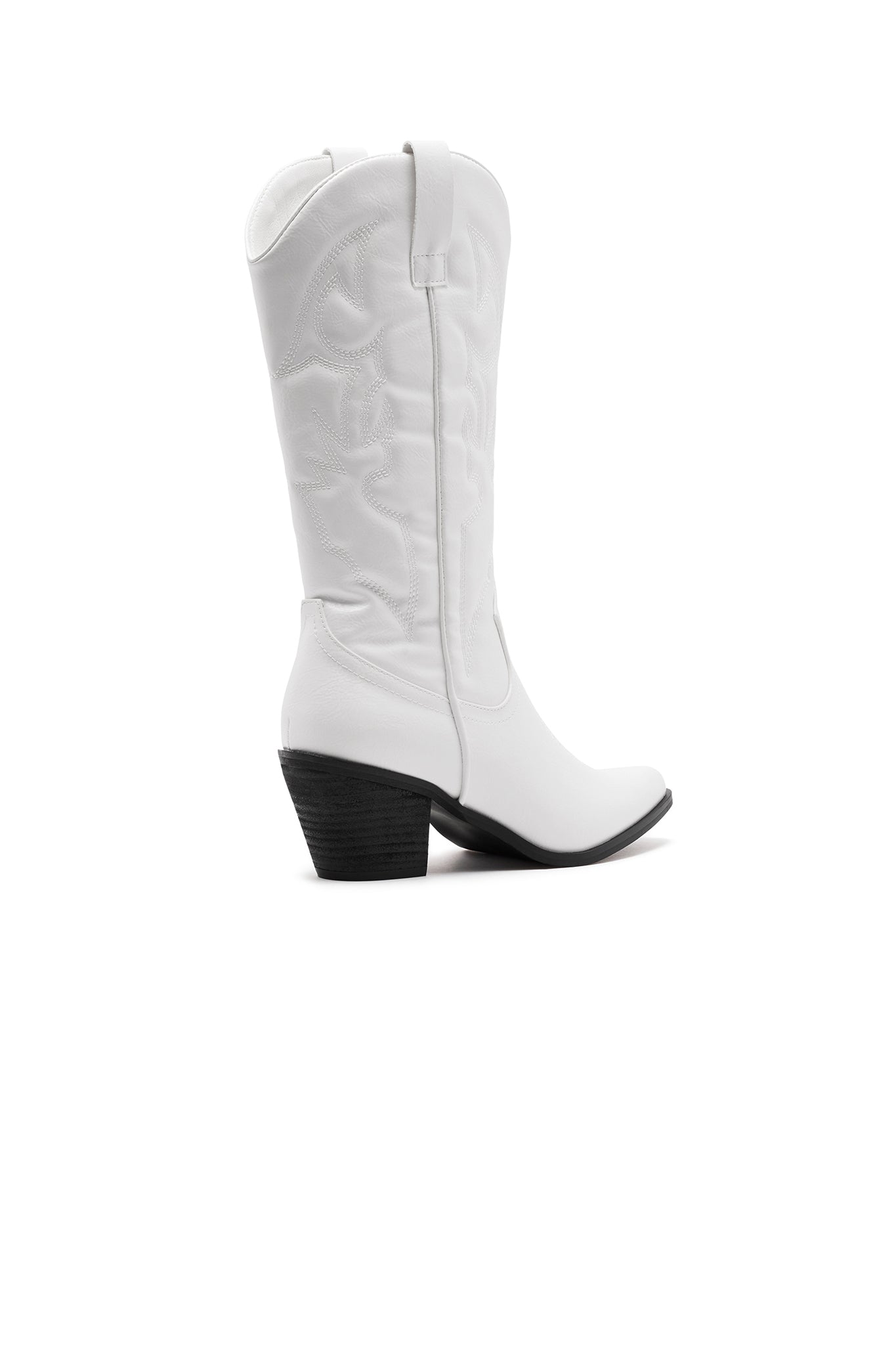 THERAPY Clayton Cowboy Boot White Faux Suede-Fable Dress