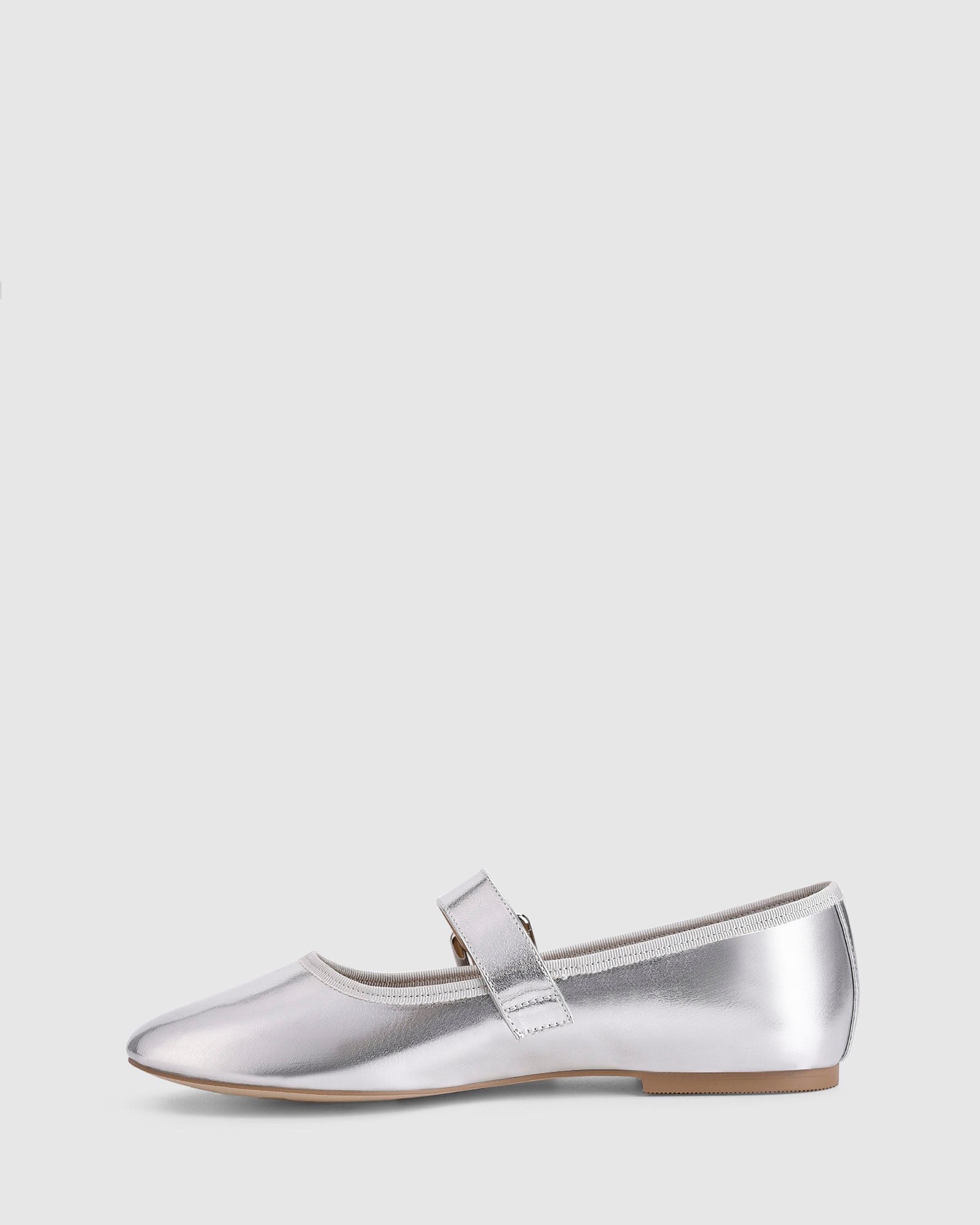 VERALi Banks Buckled Mary-Jane Flats Silver-Fable Dress