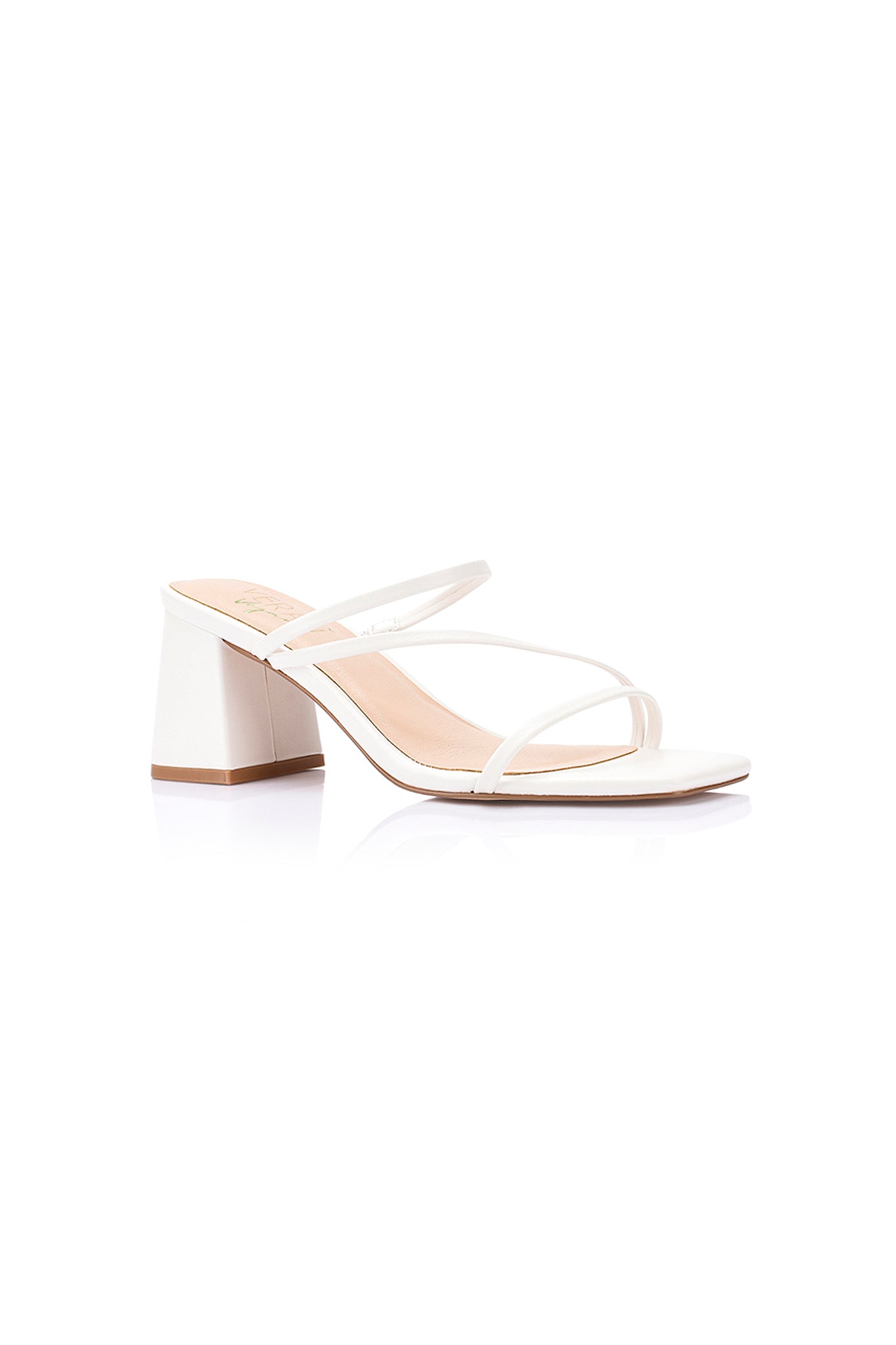 VERALi Stanford Block Heel Mules White-Fable Dress
