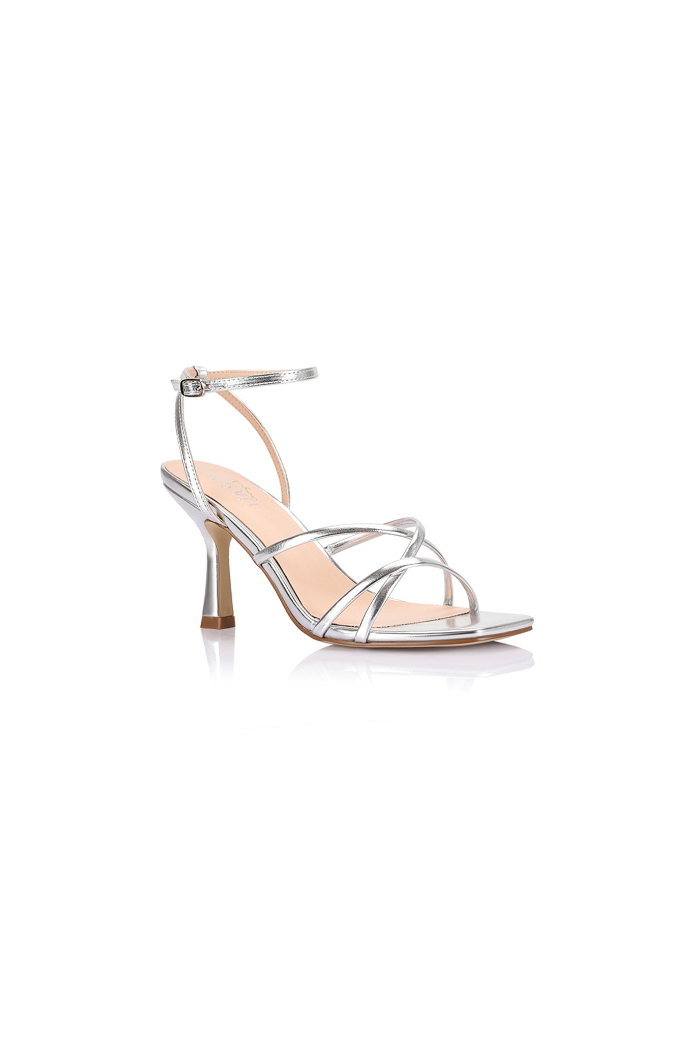 VERALi Penelope Strappy Sandals Silver Metallic-Fable Dress