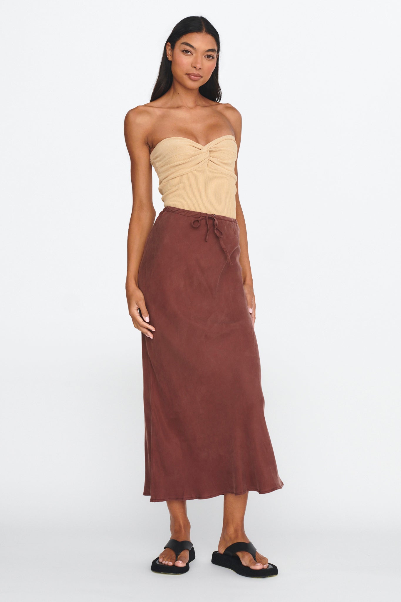 Merisa Drawstring Midi Skirt Choco-Fable Dress