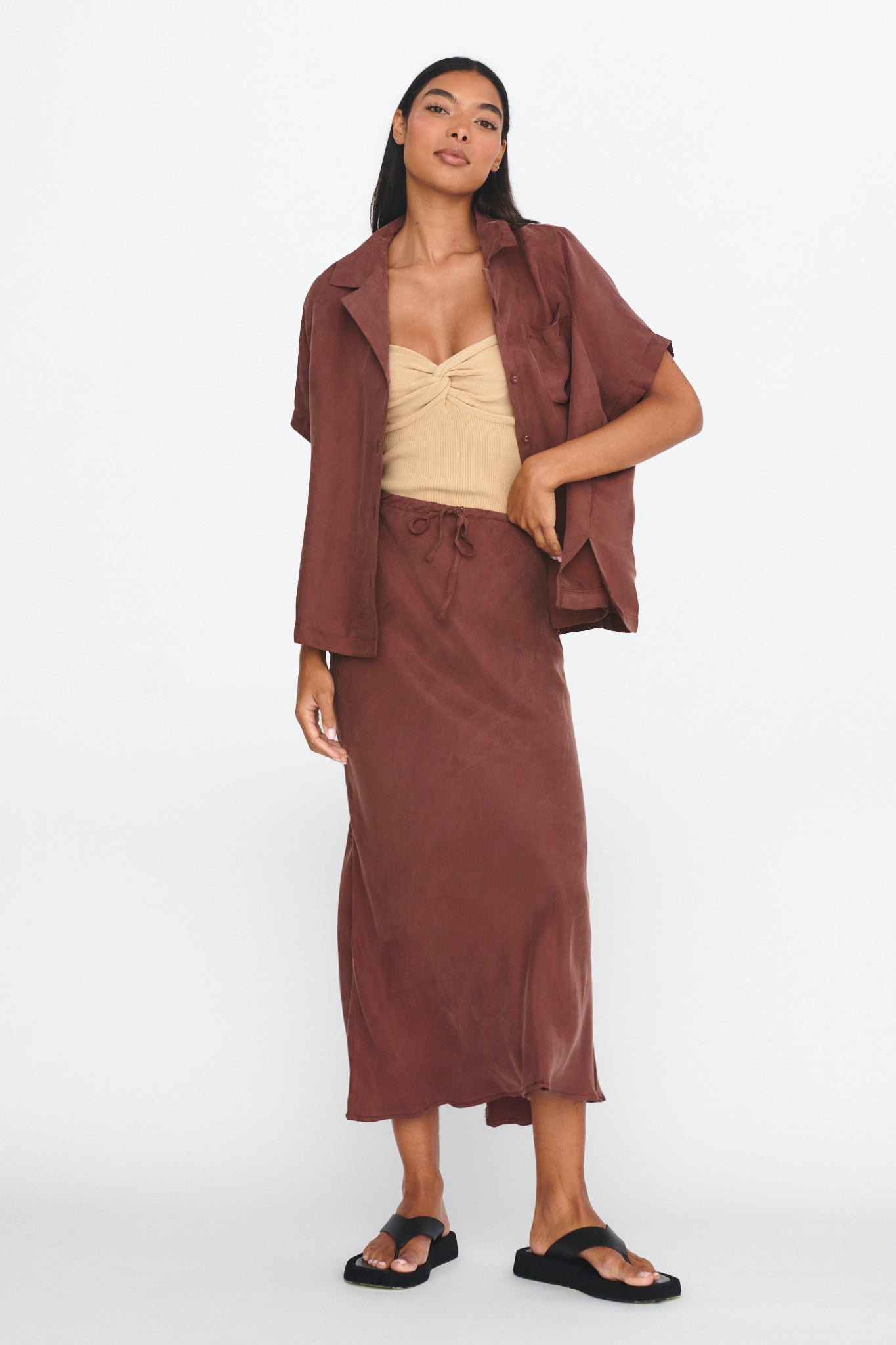 Merisa Drawstring Midi Skirt Choco-Fable Dress