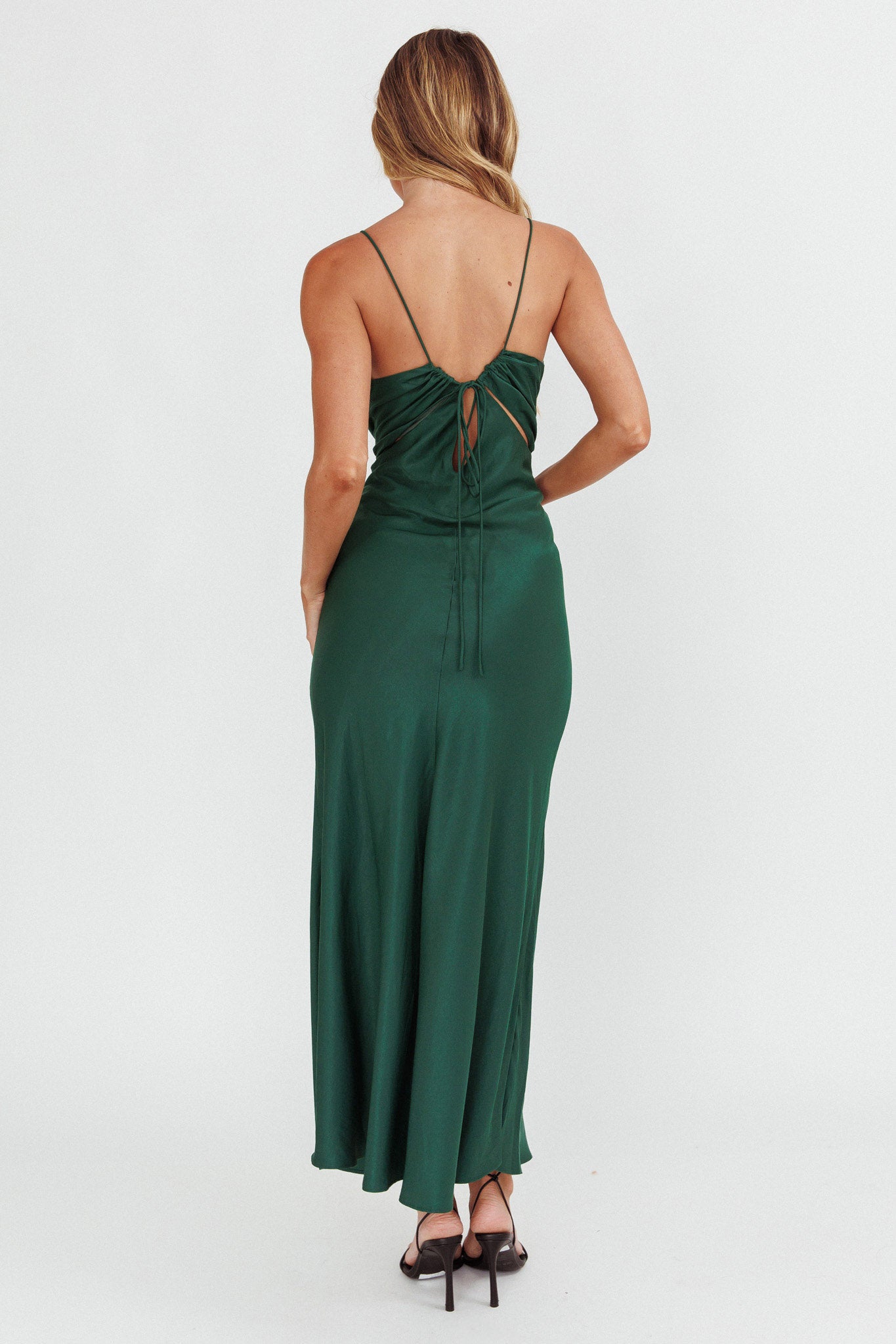 Casa Nova Cut-Out String Dress Emerald-Fable Dress