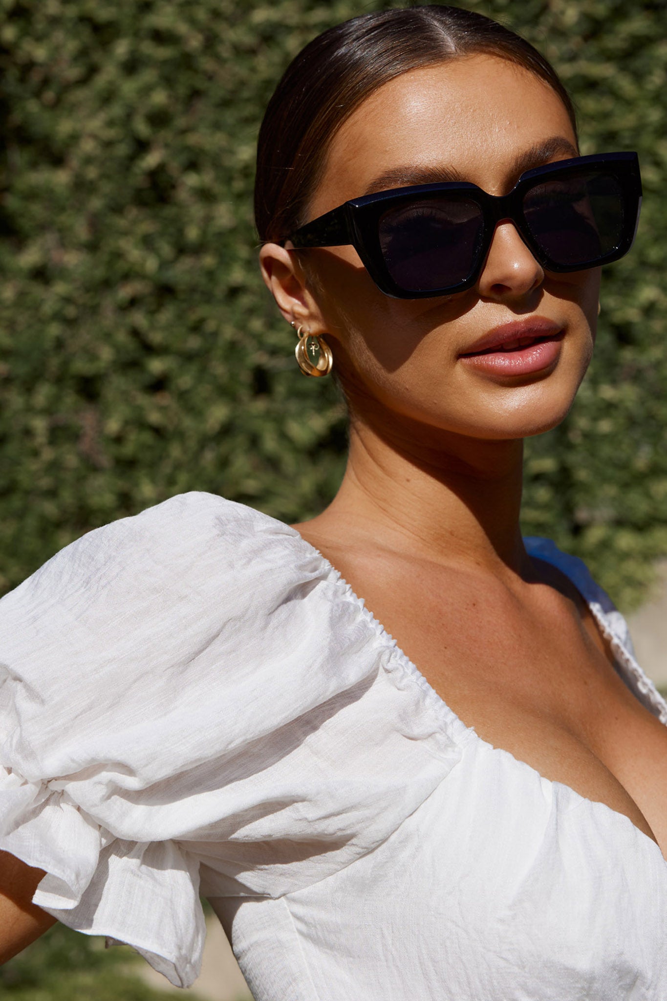 Cate Oversized Sunglasses Black-Fable Dress