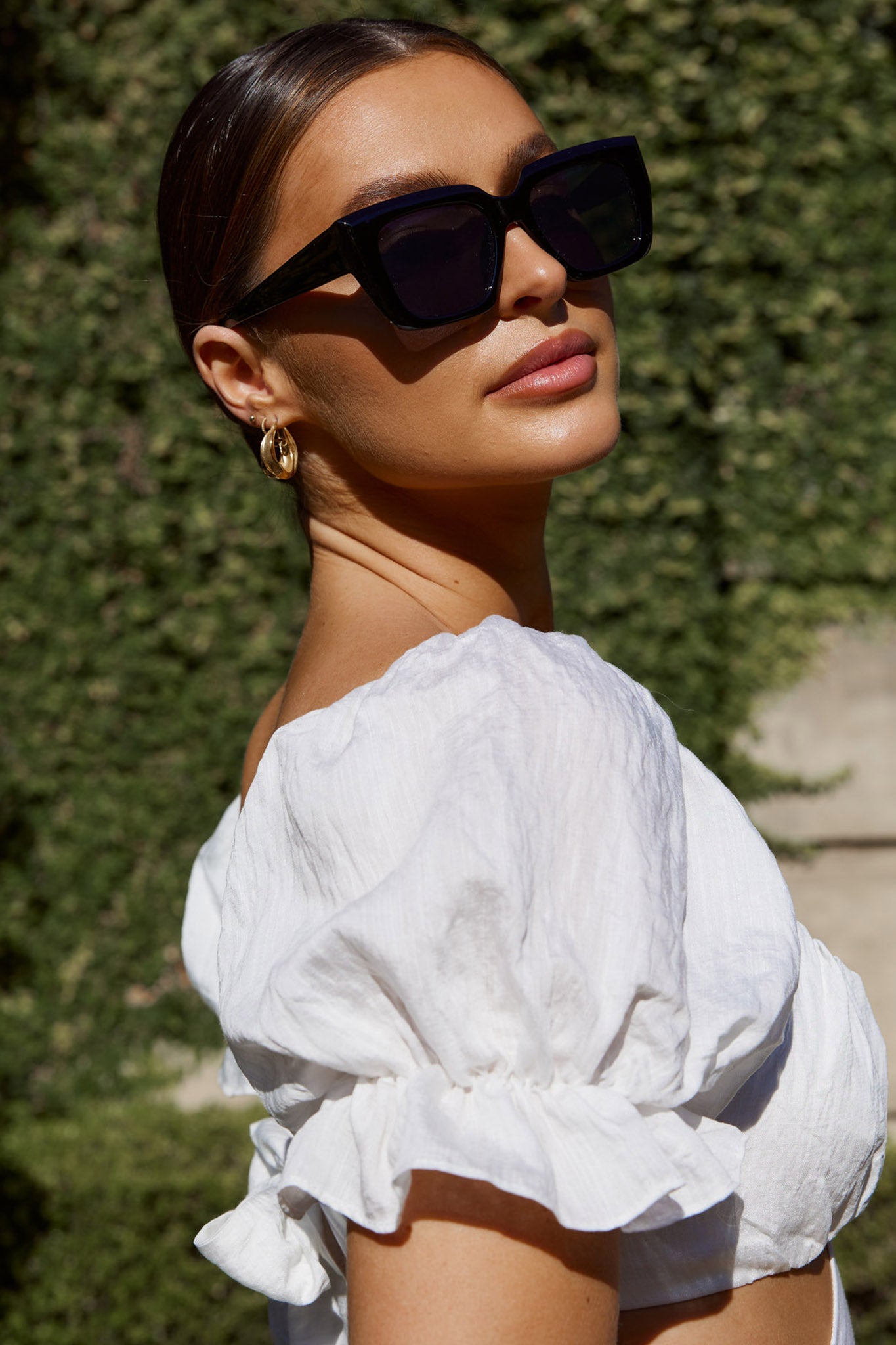 Cate Oversized Sunglasses Black-Fable Dress