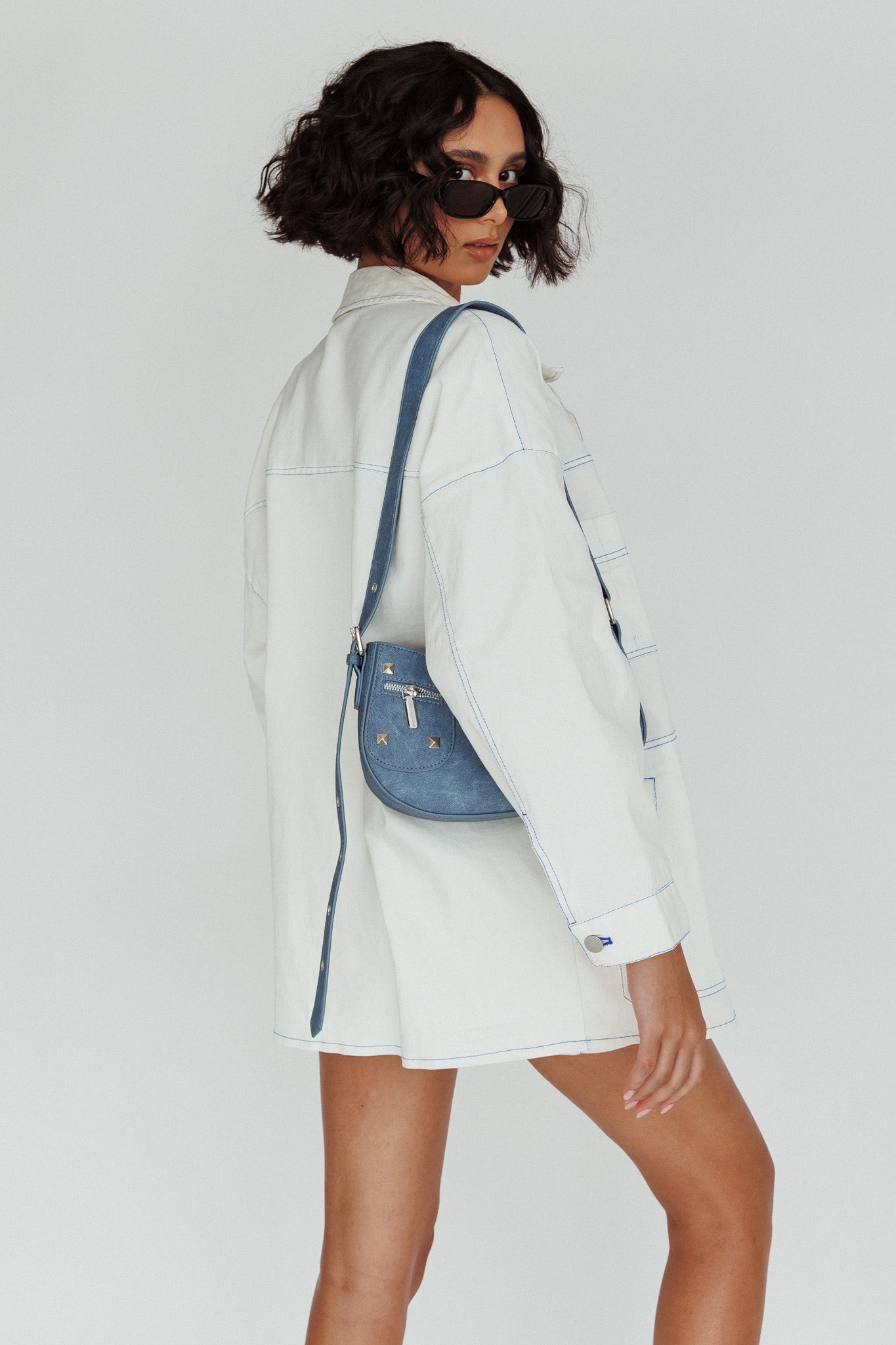 Back Row Oversized Pocket Jacket White-Fable Dress