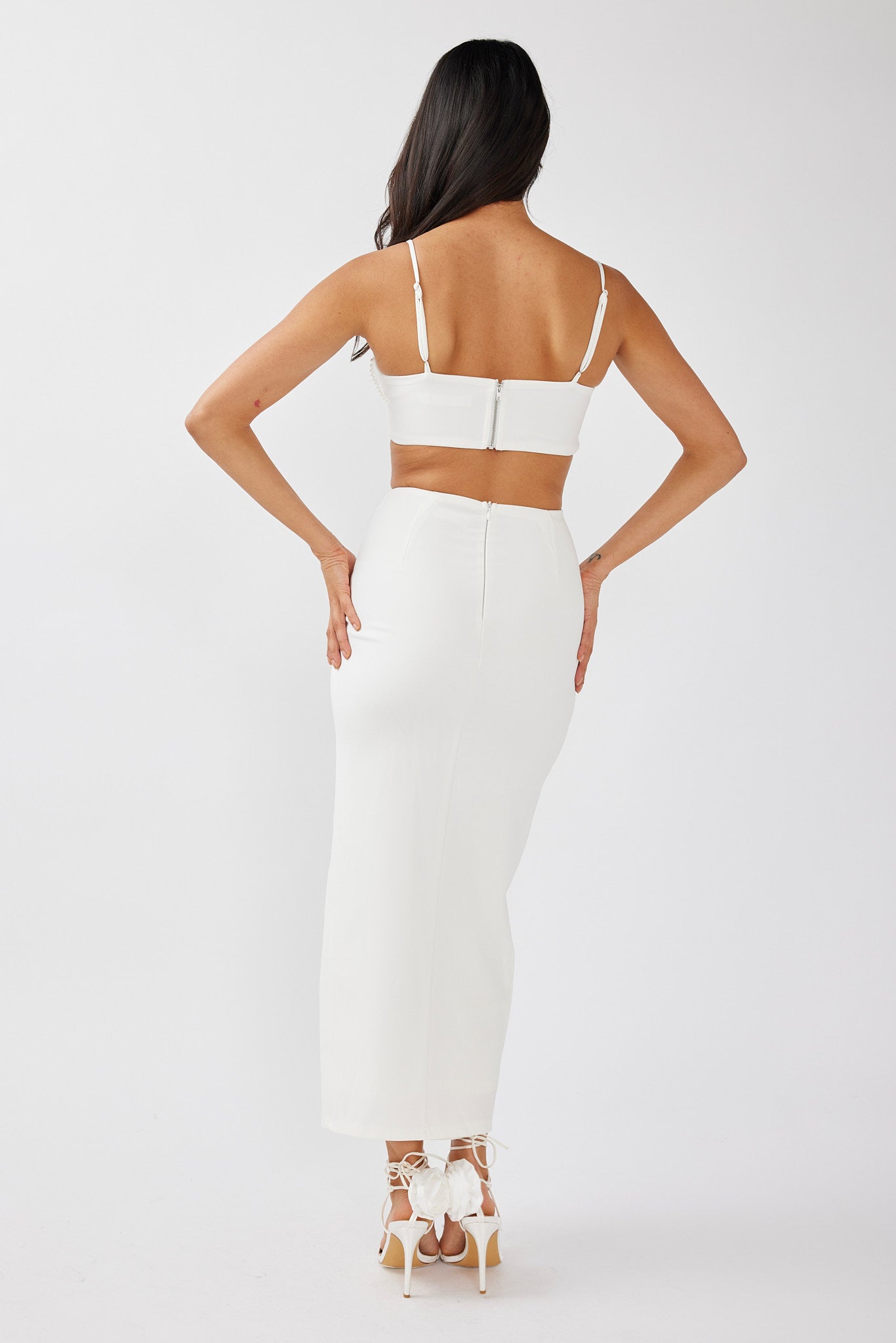 Next To You Thigh Split Skirt White-Fable Dress