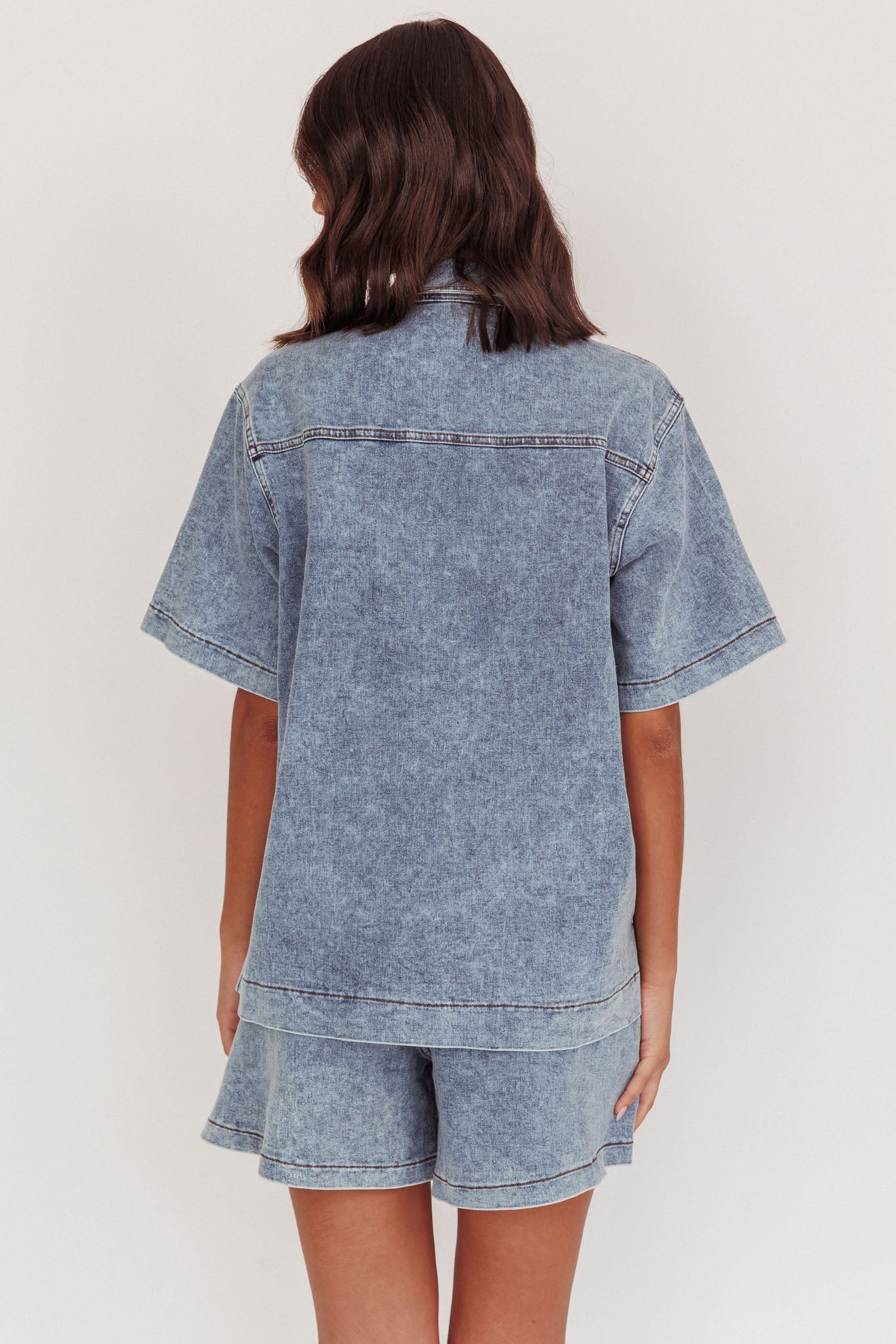 Ottawa Button Up Shirt Denim Blue-Fable Dress