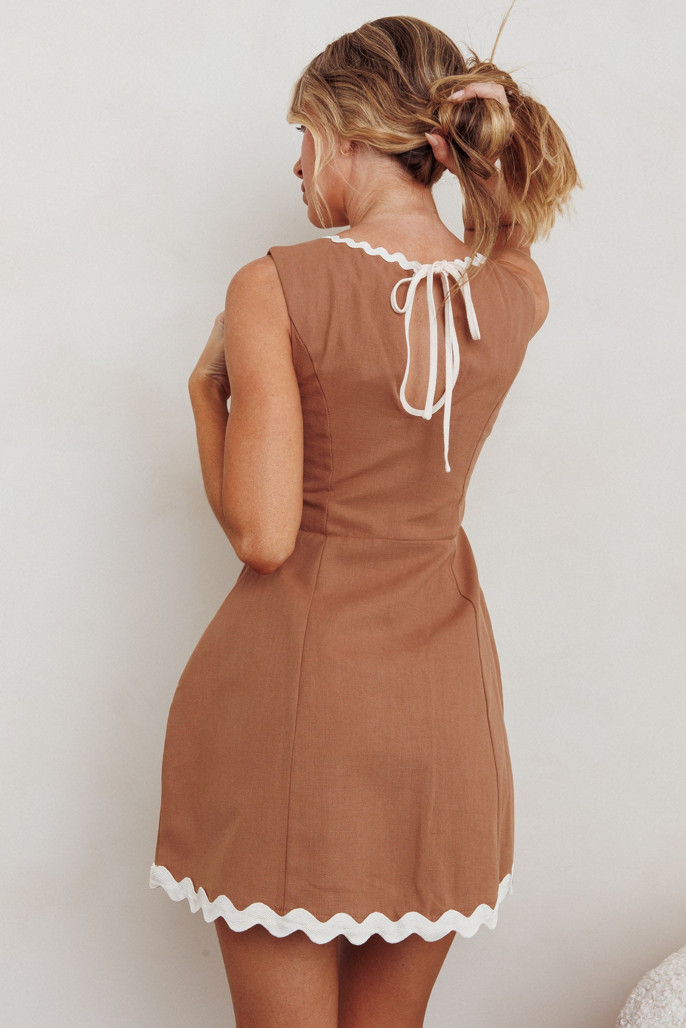 Make You Mine Sleeveless Mini Dress Mocha-Fable Dress
