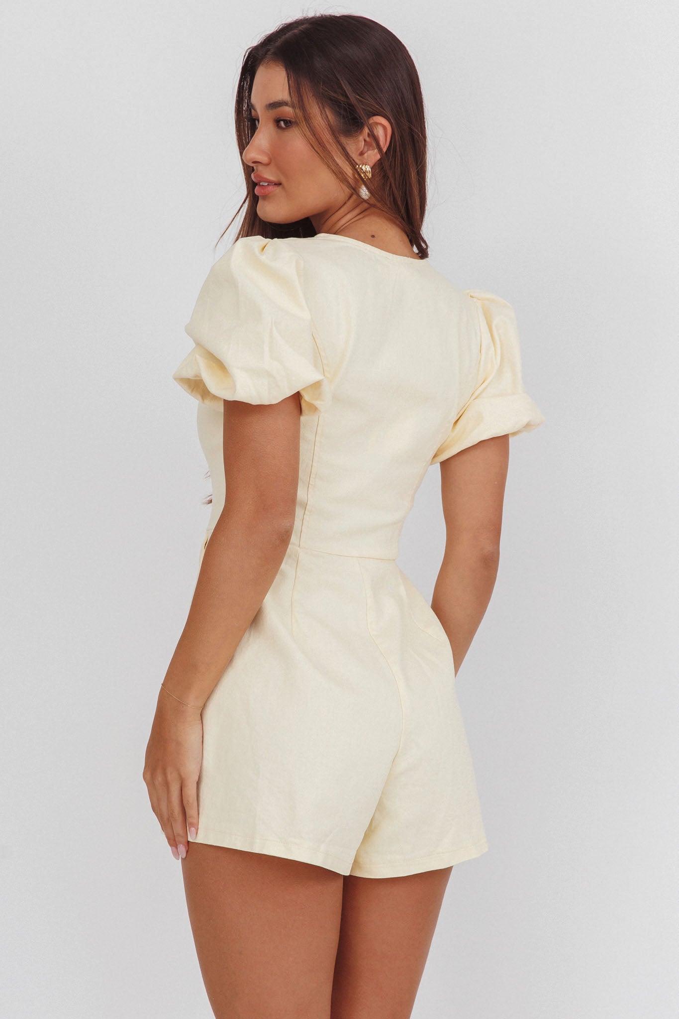Briony Puff Sleeve Romper Butter-Fable Dress