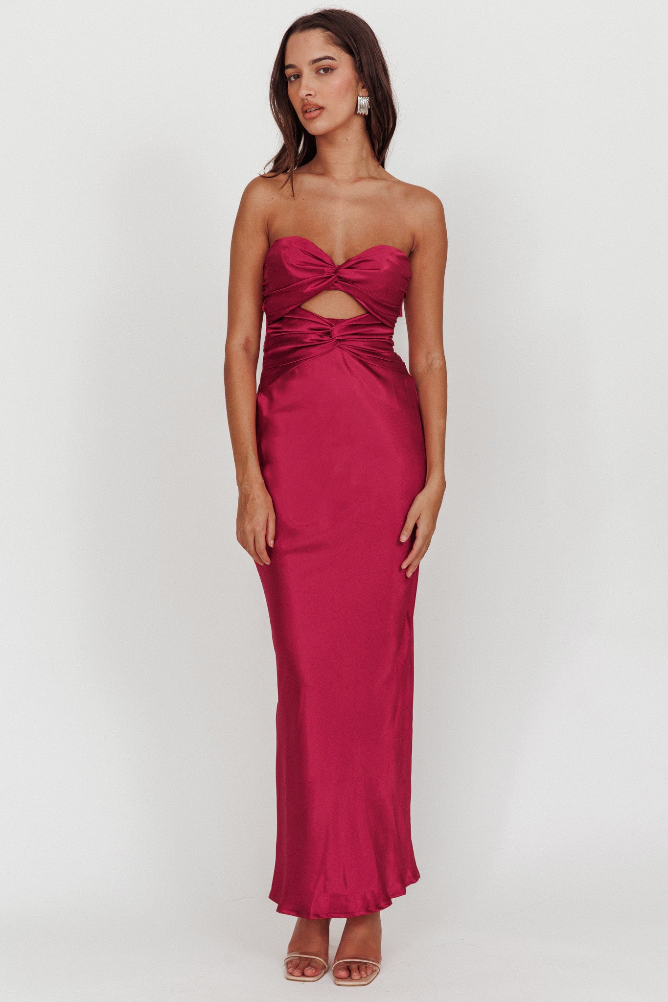 Good Impression Double Twist Maxi Dress Plum-Fable Dress