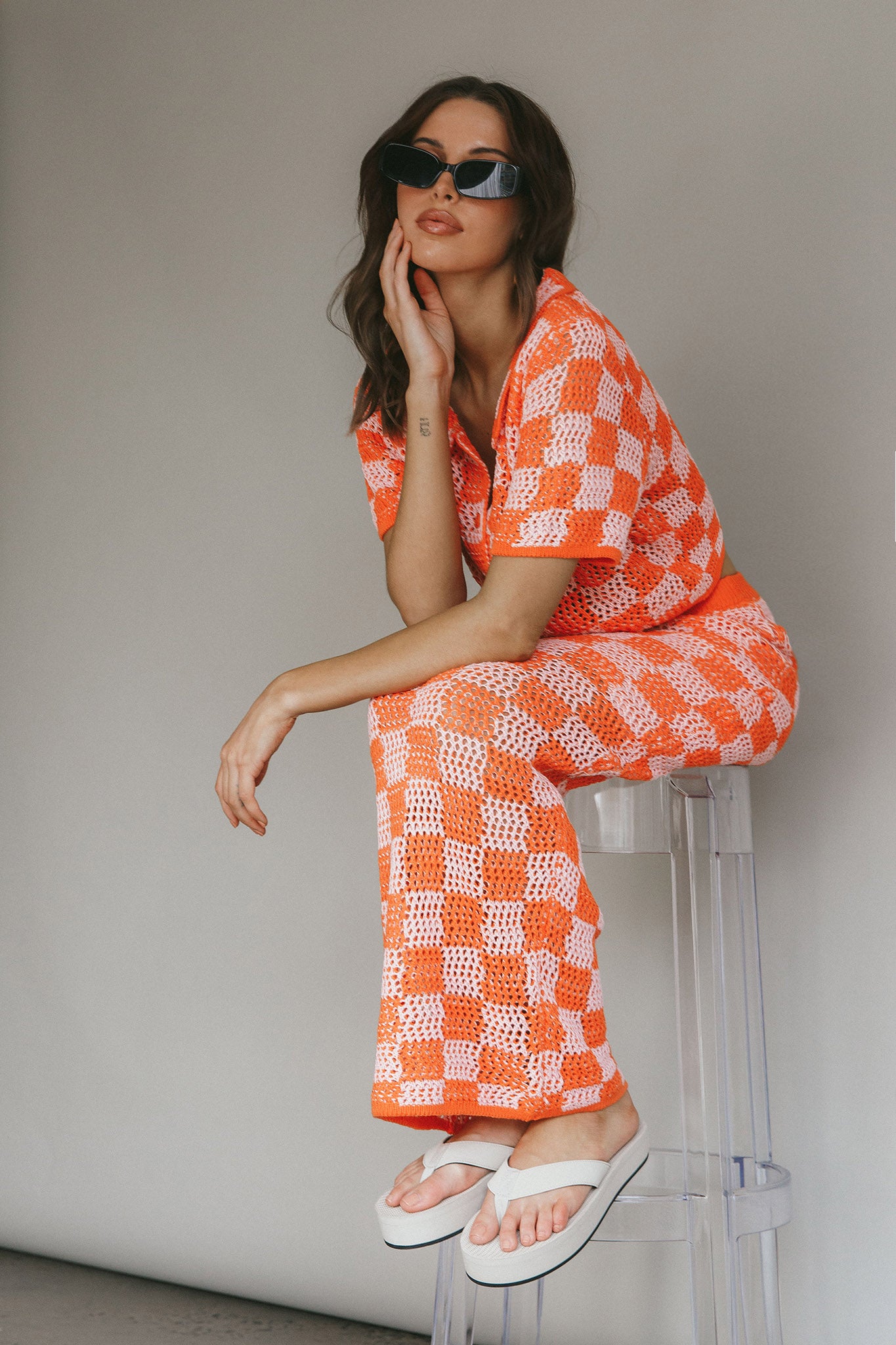 Byron Bay Crochet Buttoned Top Sunset-Fable Dress