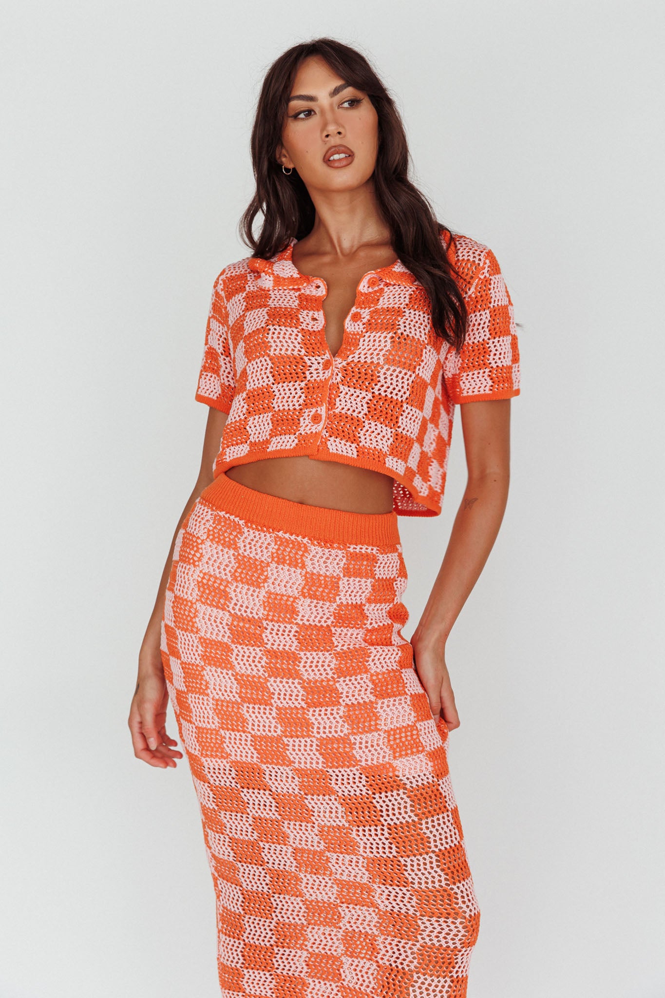 Byron Bay Crochet Buttoned Top Sunset-Fable Dress
