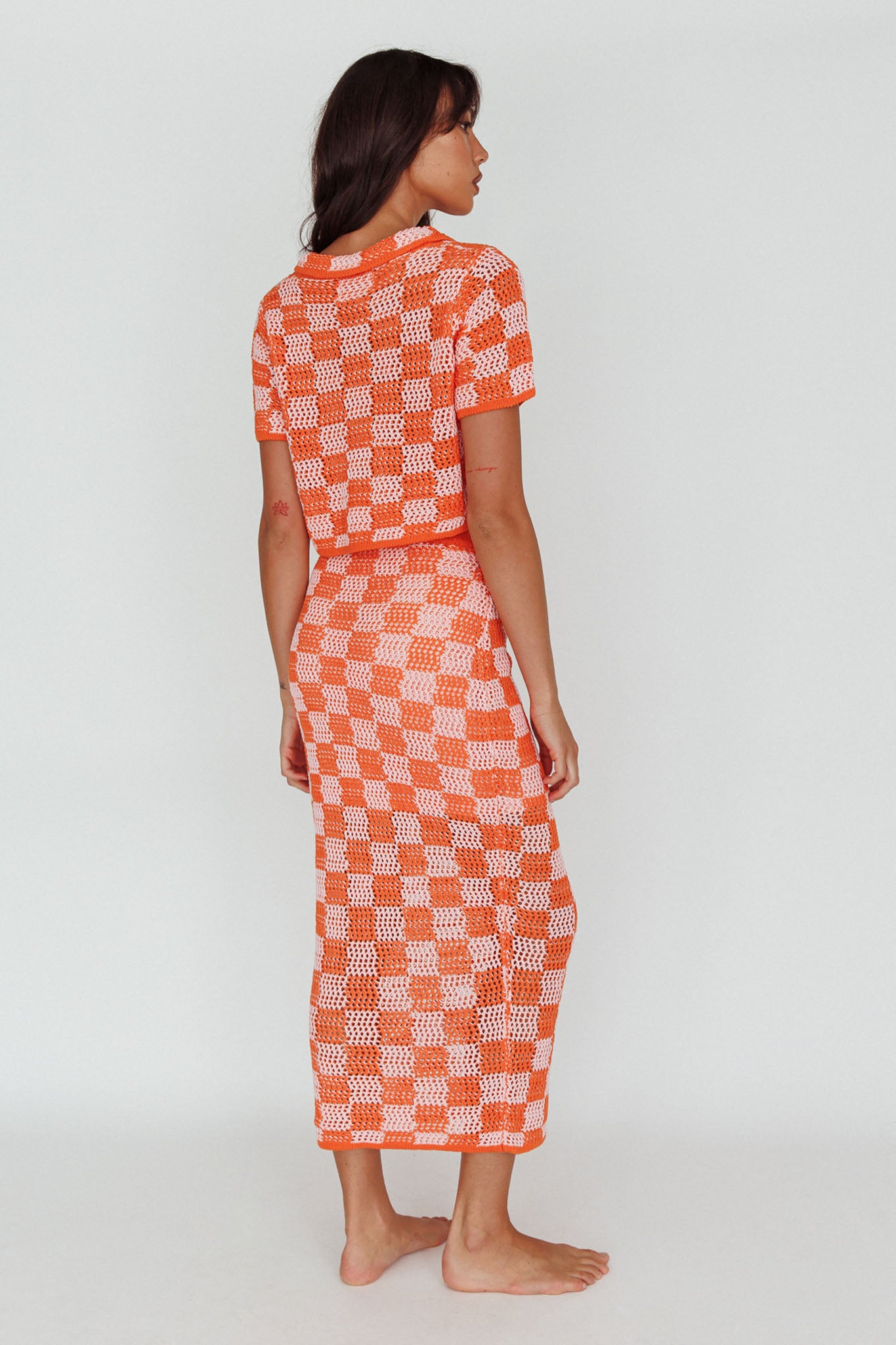 Byron Bay Crochet Buttoned Top Sunset-Fable Dress