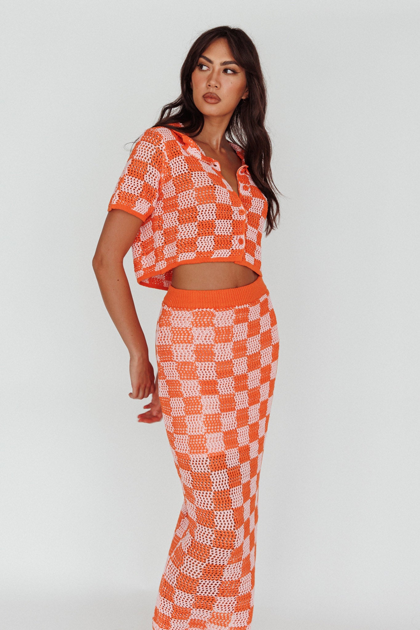 Byron Bay Crochet Buttoned Top Sunset-Fable Dress