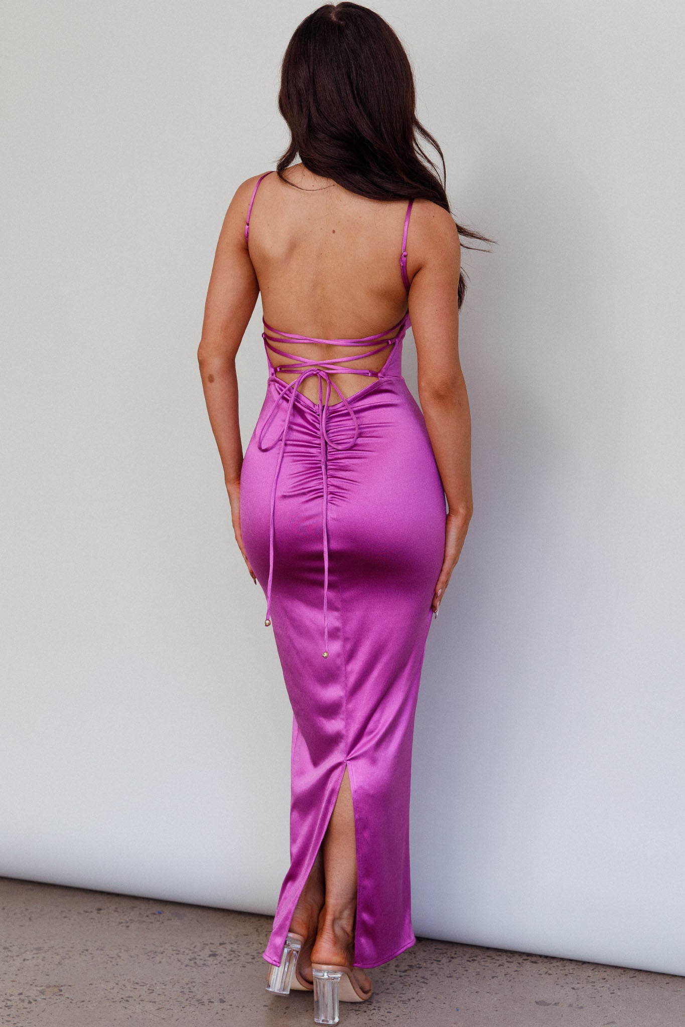 Seraya Lace-Up Back Dress Violet-Fable Dress